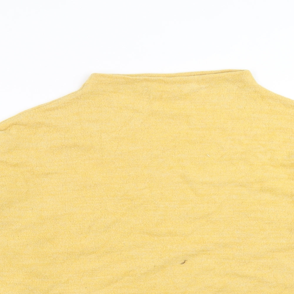 Womens H&M Size L Pullover Jumper Yellow Round Neck Long Sleeve - close detail