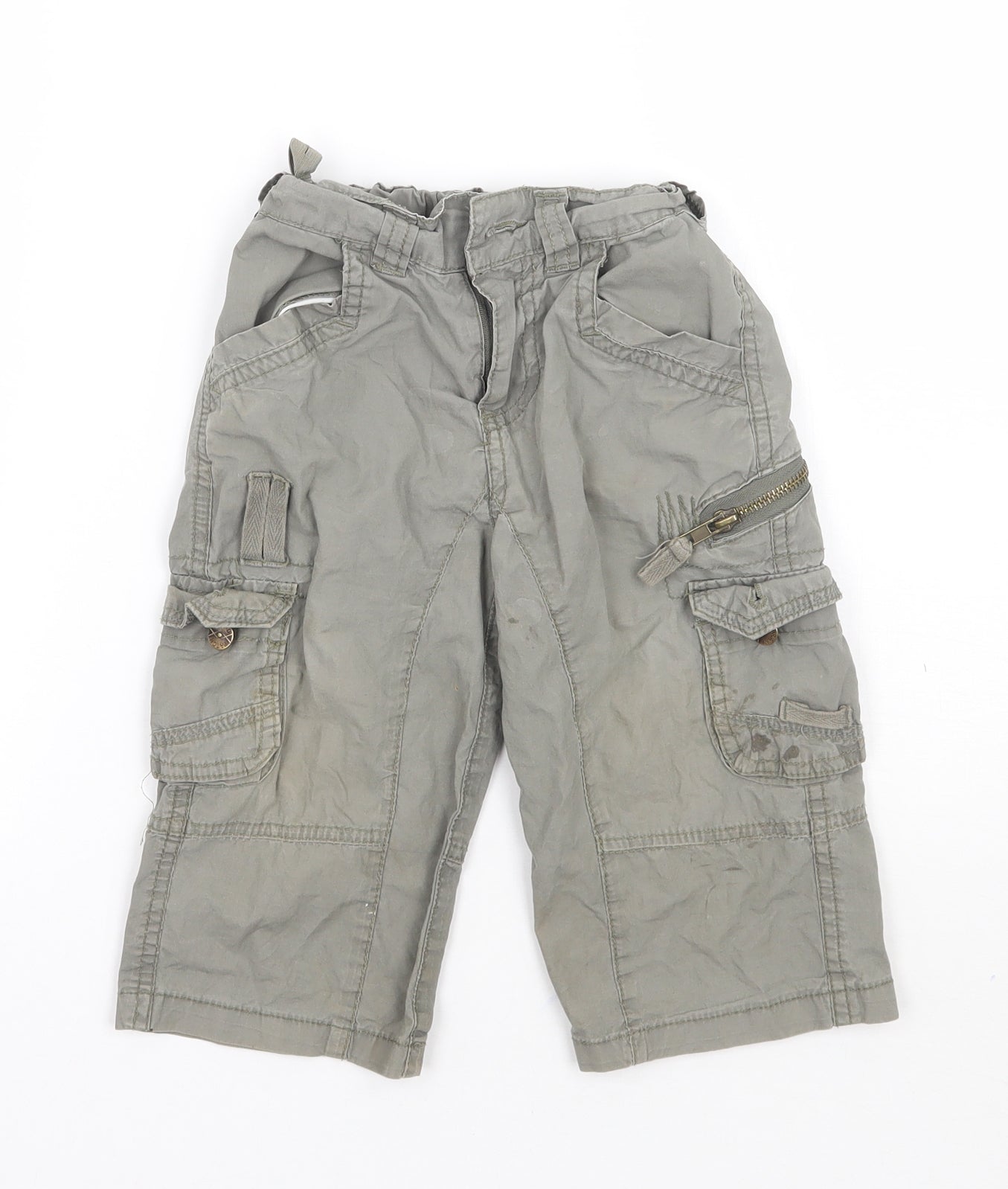 Pumpkin Patch Boys Cargo Trousers Size 12-18 Months Green - reverse view