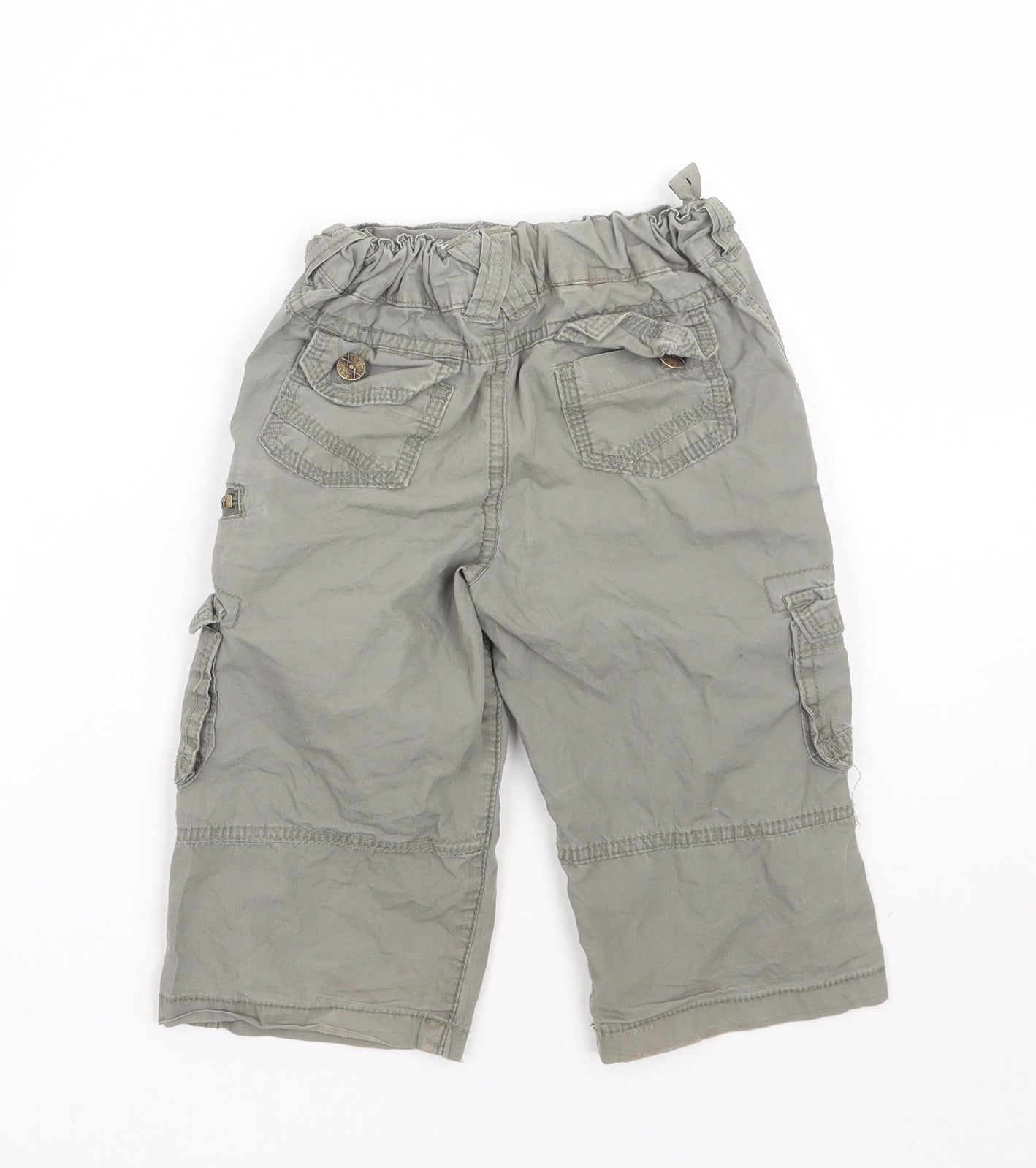 Pumpkin Patch Boys Cargo Trousers Size 12-18 Months Green - label detail
