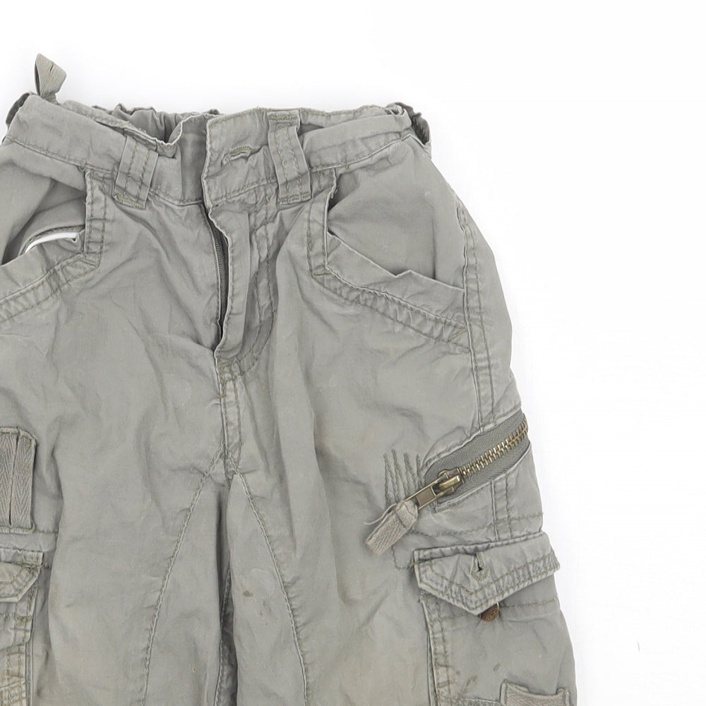 Pumpkin Patch Boys Cargo Trousers Size 12-18 Months Green - close detail