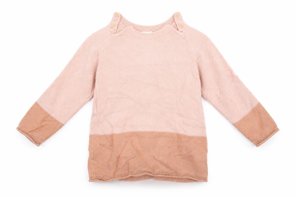 H&M Girls Pullover Jumper Size 3-6 Months Orange Peach in Colour Long Sleeve - front view