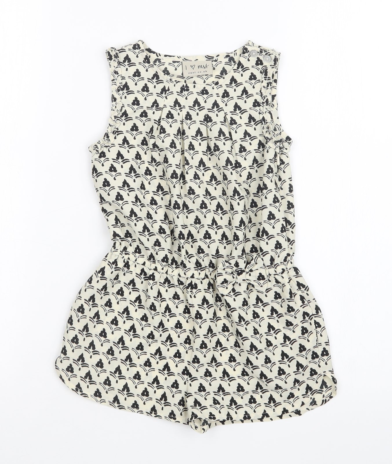 NEXT Girls Playsuit One-Piece Size 4 Years Multicoloured Geometric Sleeveless - reverse view