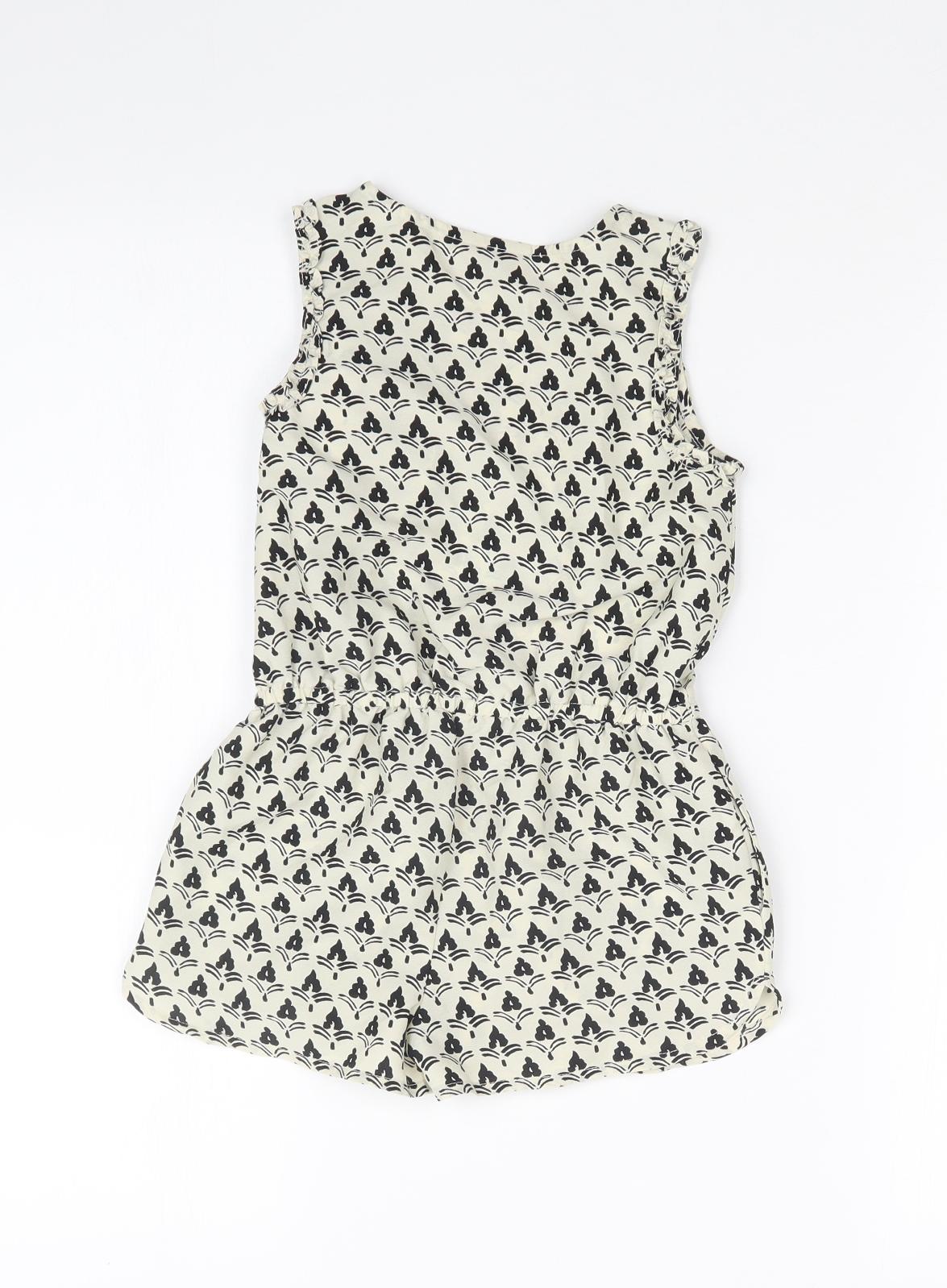 NEXT Girls Playsuit One-Piece Size 4 Years Multicoloured Geometric Sleeveless - label detail