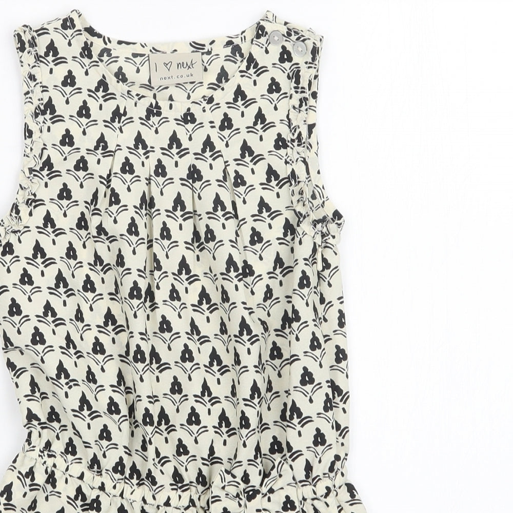 NEXT Girls Playsuit One-Piece Size 4 Years Multicoloured Geometric Sleeveless - close detail