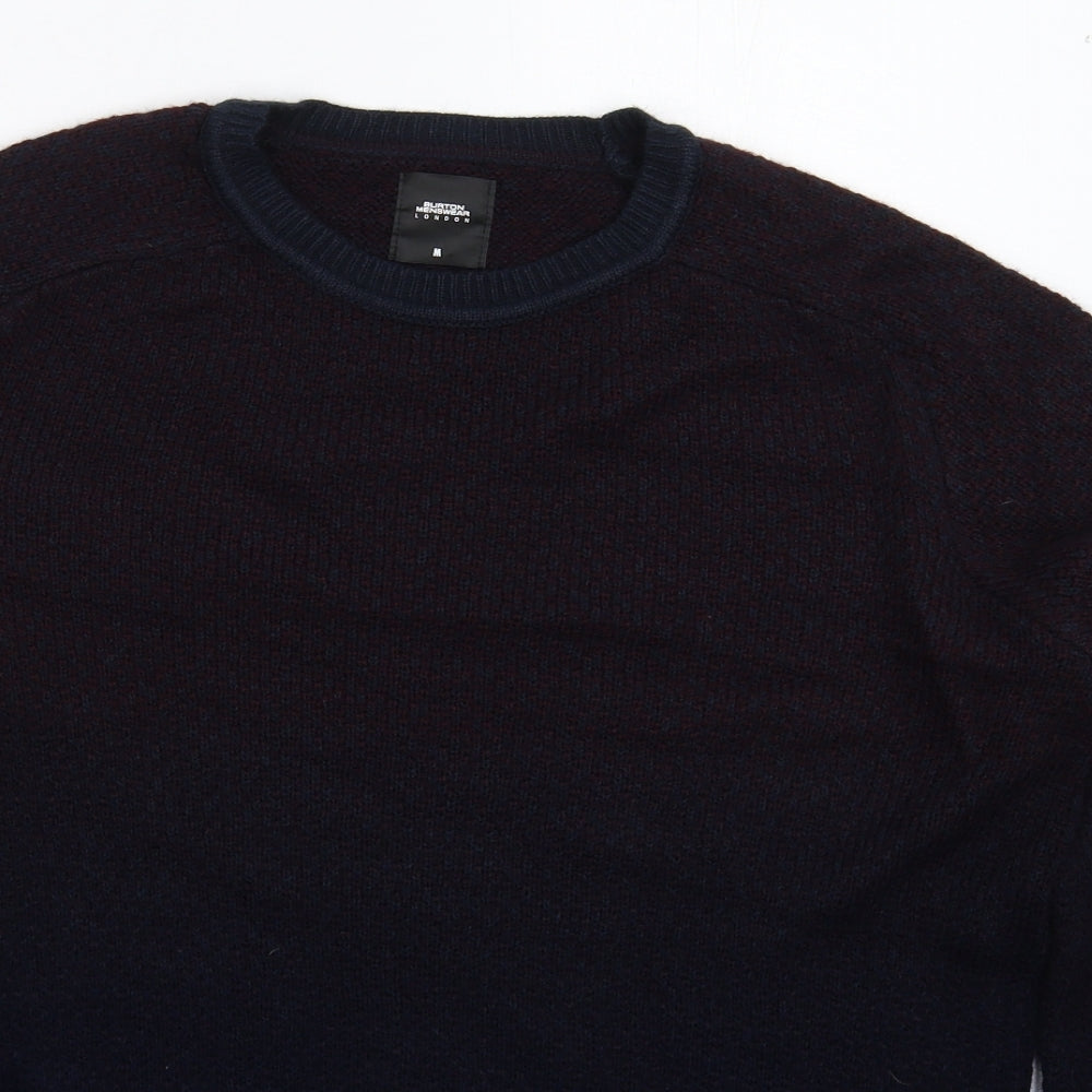 Mens Burton Size M Pullover Jumper Multicoloured Crew Neck Long Sleeve - close detail
