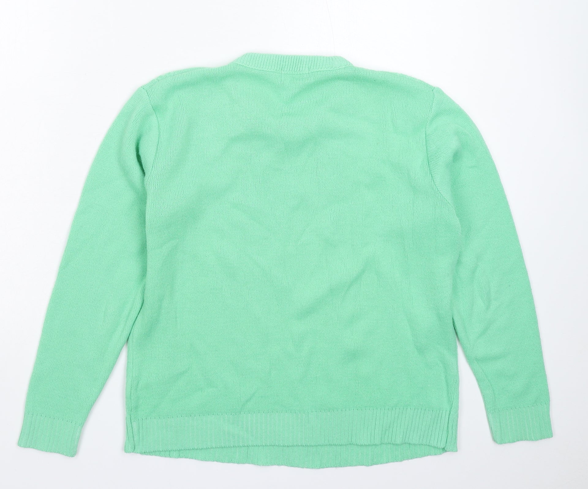 ME Womens Pullover Jumper Size M Green Crew Neck Long Sleeve - label detail