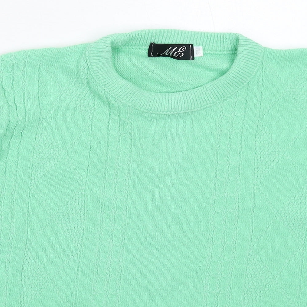 ME Womens Pullover Jumper Size M Green Crew Neck Long Sleeve - close detail