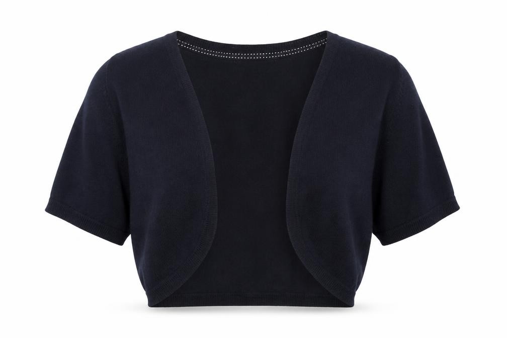 M&Co Womens Cardigan Jumper Size M Black V-Neck Short Sleeve - front view