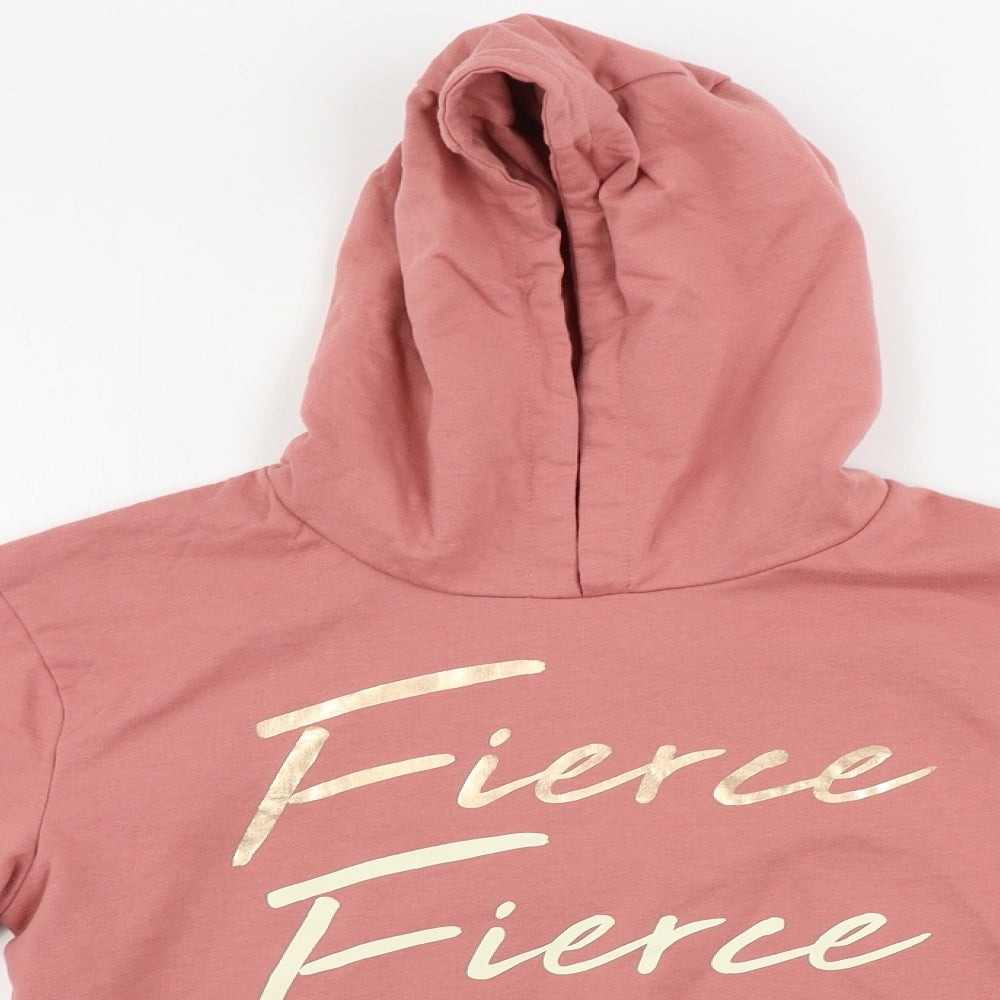 Studio Girls Pullover Hoodie Size 14-15 Years Pink Long Sleeve - close detail