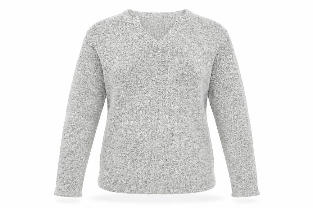 Classic Essentials Womens Pullover Jumper Size 12 Grey Crew Neck Long Sleeve - front view