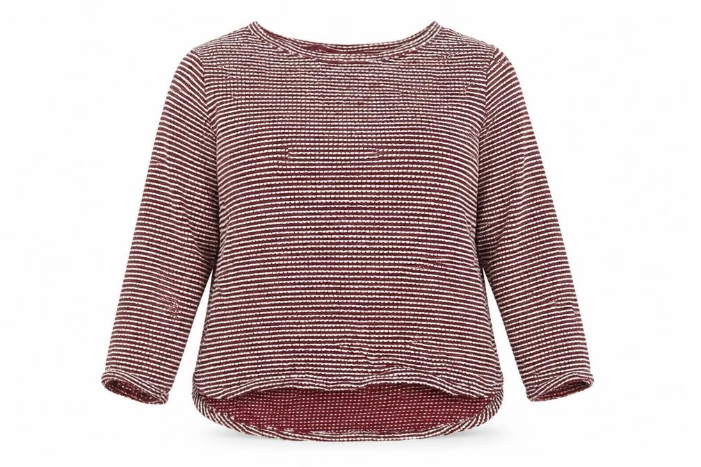 H&M Womens Pullover Jumper Size M Red Crew Neck 3/4 Sleeve - front view