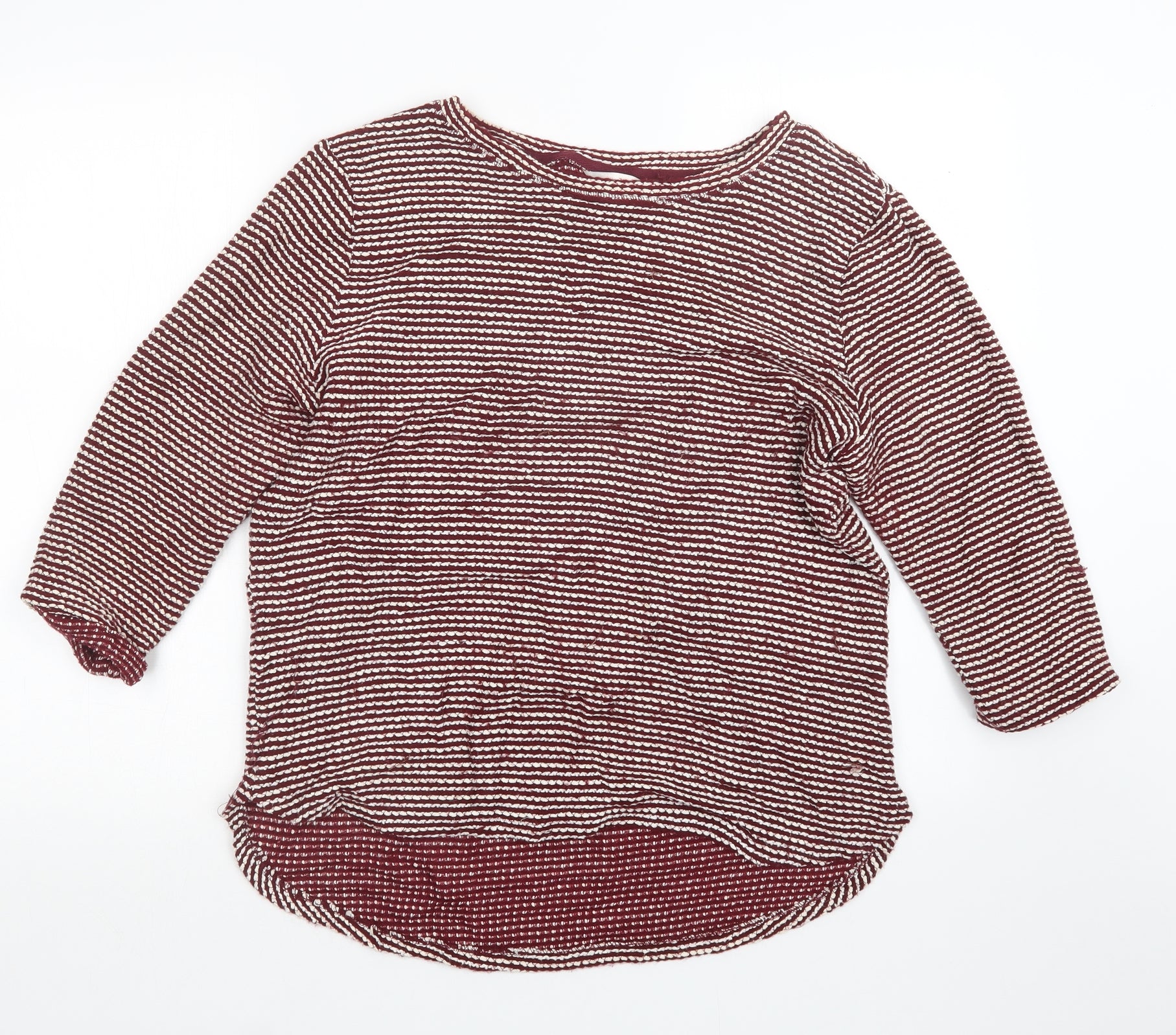 H&M Womens Pullover Jumper Size M Red Crew Neck 3/4 Sleeve - reverse view