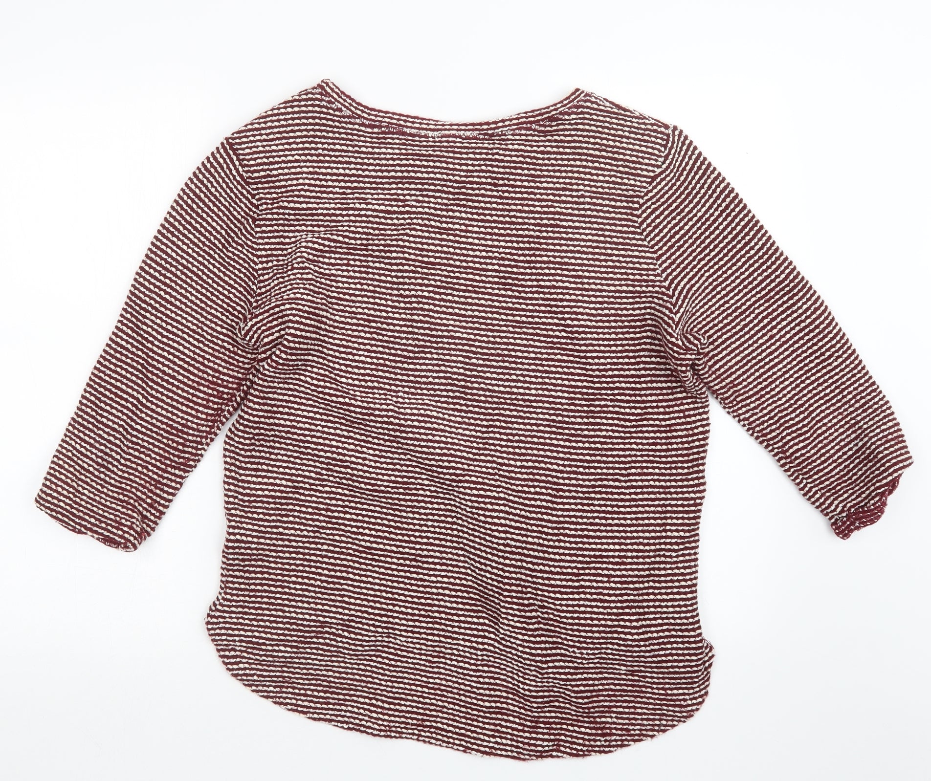 H&M Womens Pullover Jumper Size M Red Crew Neck 3/4 Sleeve - label detail