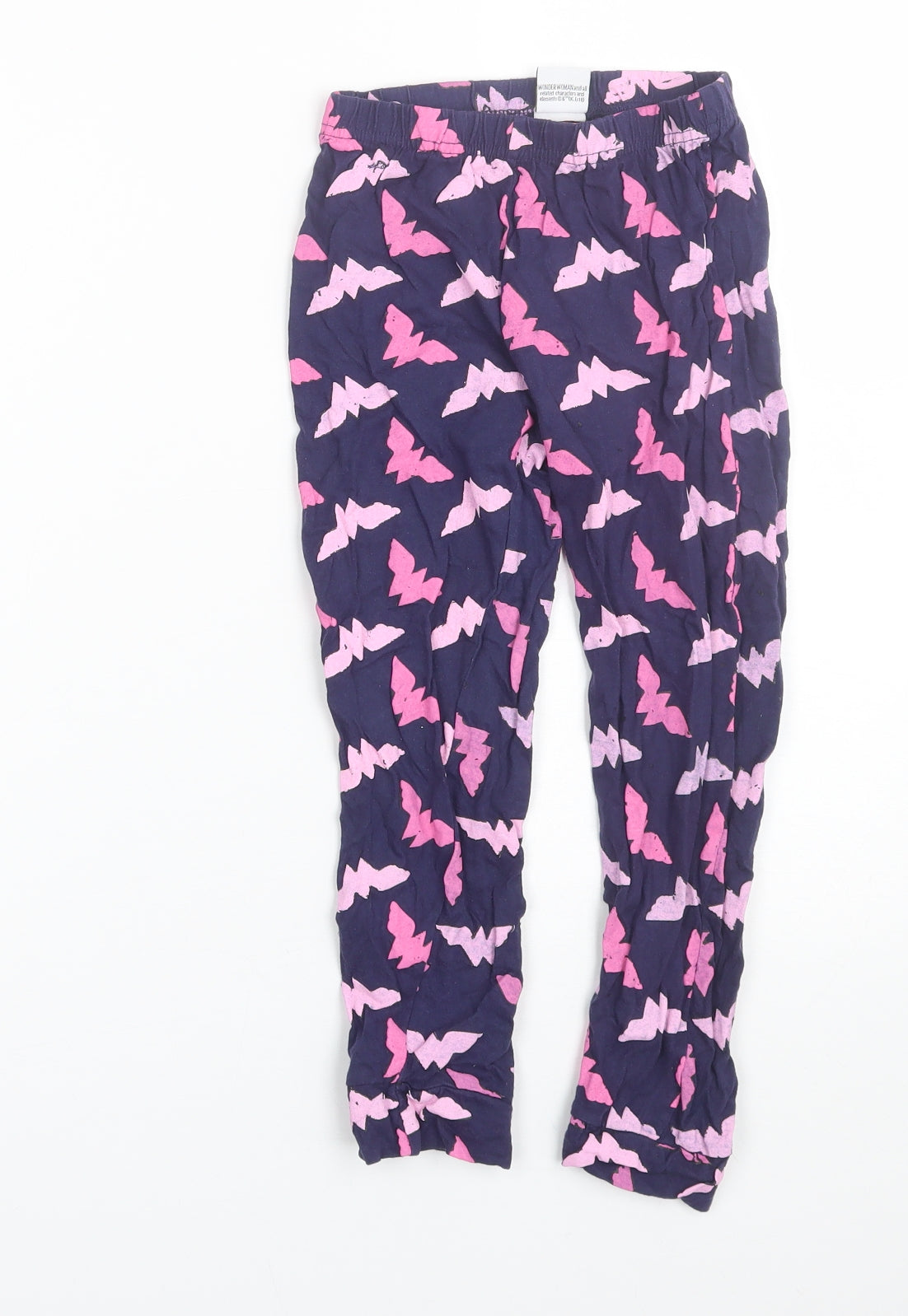 Wonder Woman Girls Cami Pyjama Pants Size 5-6 Years Blue - reverse view
