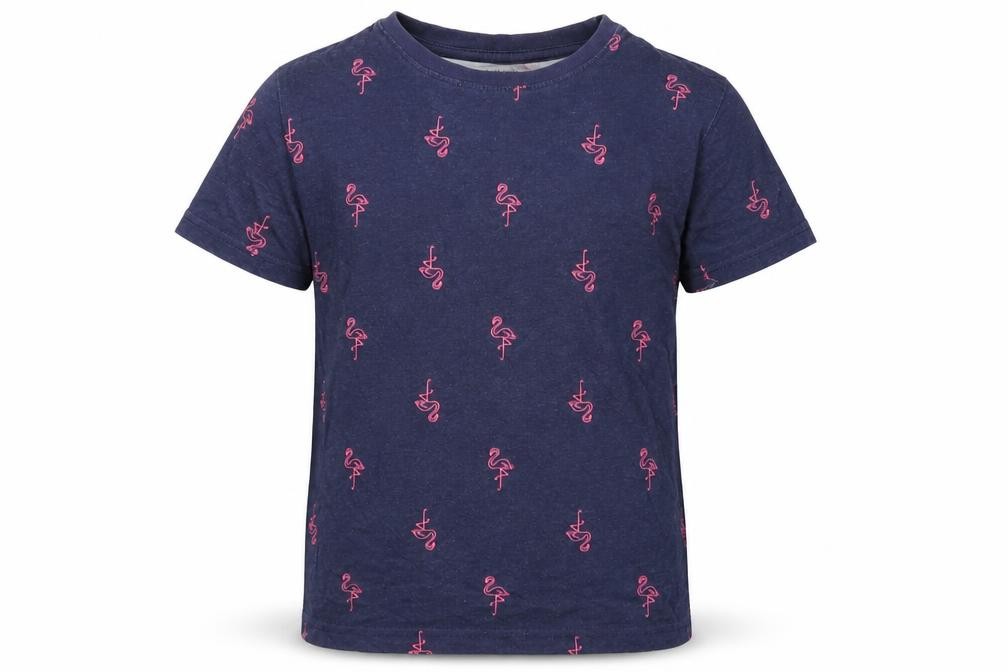 Primark Boys Basic T-Shirt Size 6-7 Years Blue Animal Print Crew Neck - front view