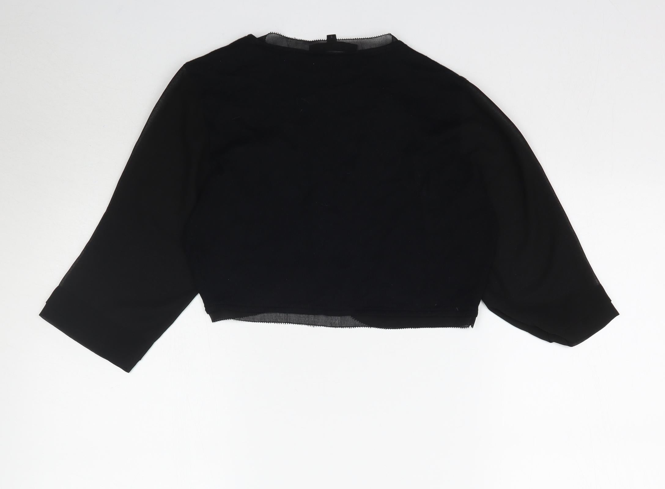 Coast Womens Cardigan Jumper Size S Black Round Neck Long Sleeve - label detail