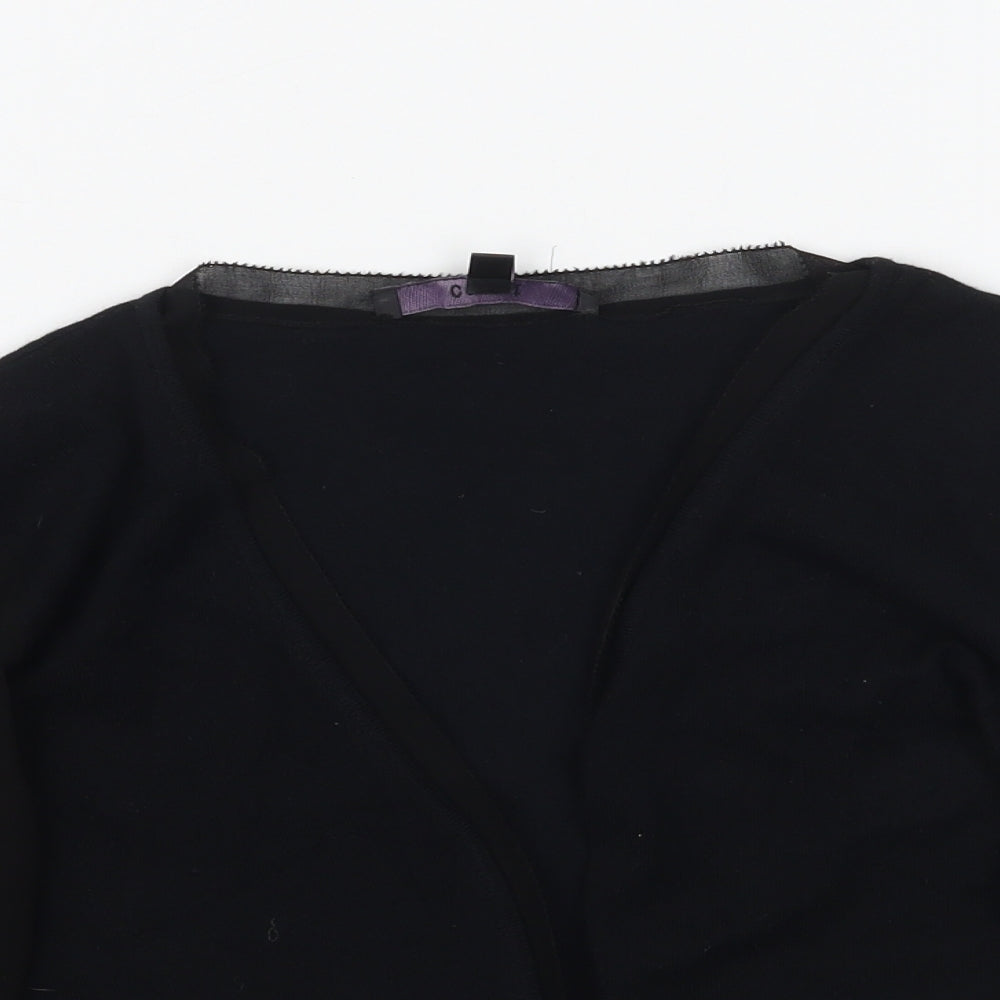 Coast Womens Cardigan Jumper Size S Black Round Neck Long Sleeve - close detail