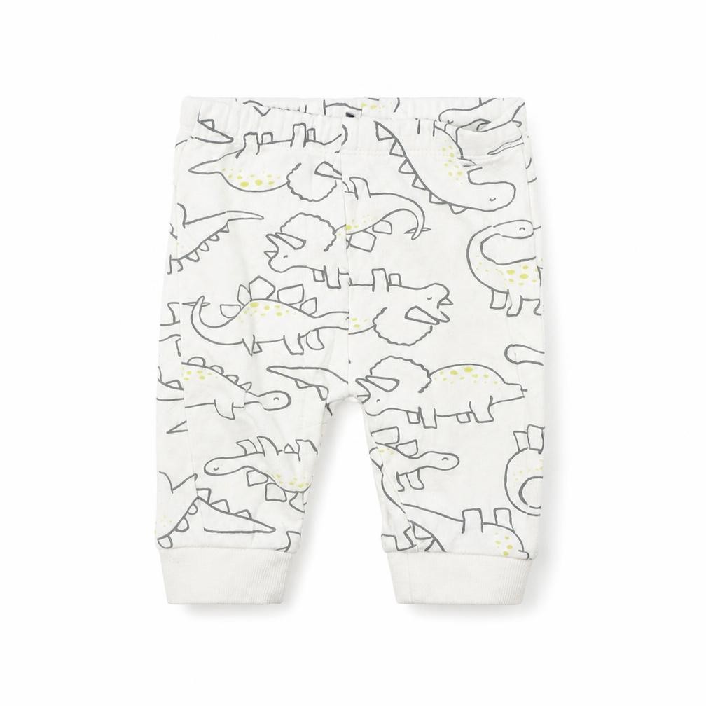George Baby Jogger Trousers Size 0-3 Months Ivory Animal Print Dinosaur - front view