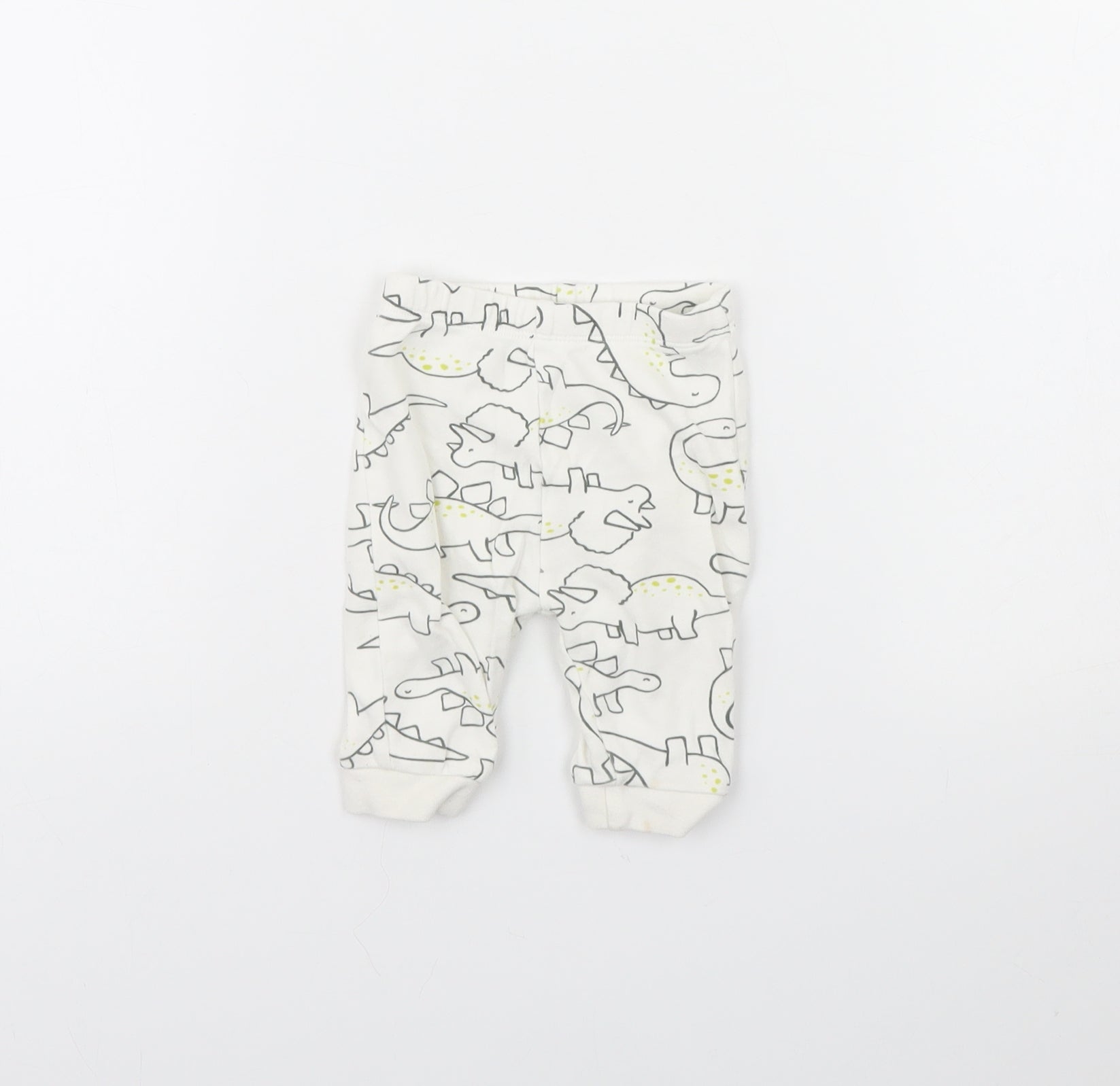 George Baby Jogger Trousers Size 0-3 Months Ivory Animal Print Dinosaur - reverse view