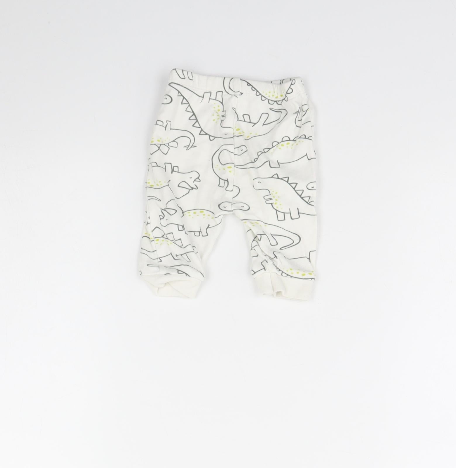 George Baby Jogger Trousers Size 0-3 Months Ivory Animal Print Dinosaur - label detail