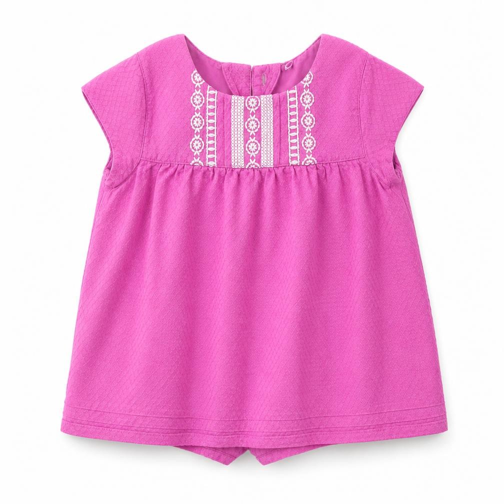 Nutmeg Girls A-Line Dress Size 3-6 Months Purple Short Round Neck Short Sleeve - front view