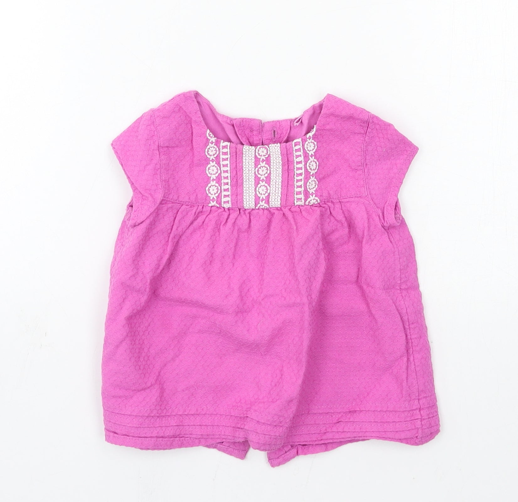 Nutmeg Girls A-Line Dress Size 3-6 Months Purple Short Round Neck Short Sleeve - reverse view