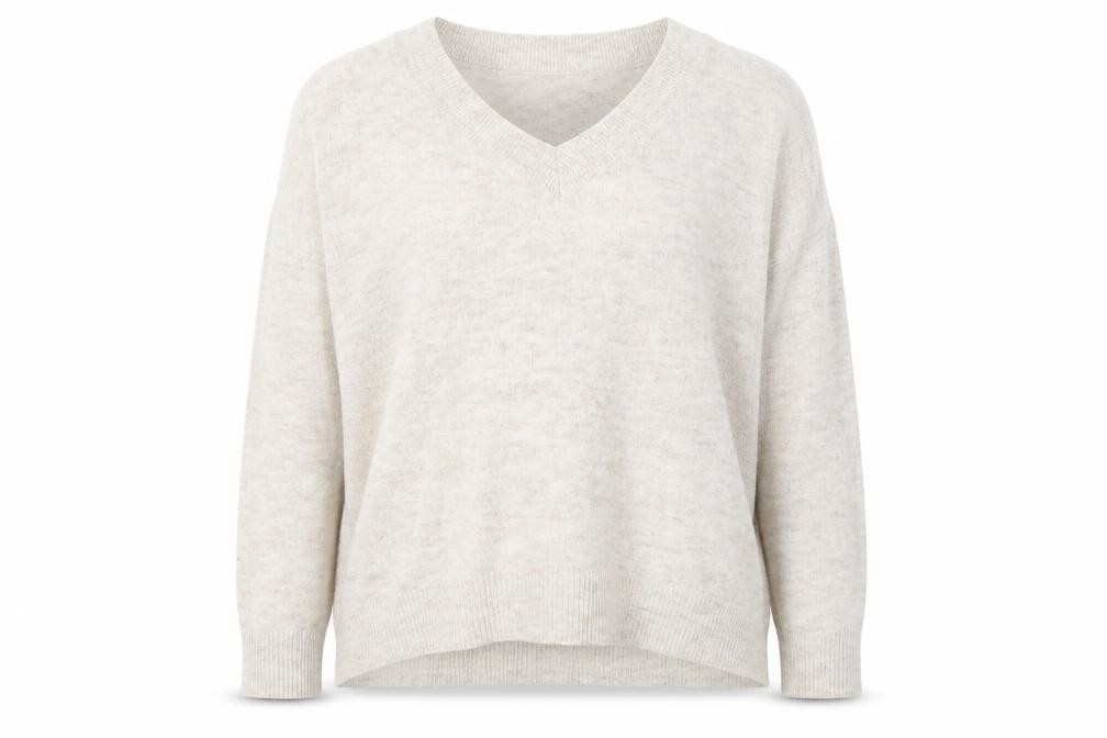 George Womens Pullover Jumper Size XL Beige V-Neck Long Sleeve - front view
