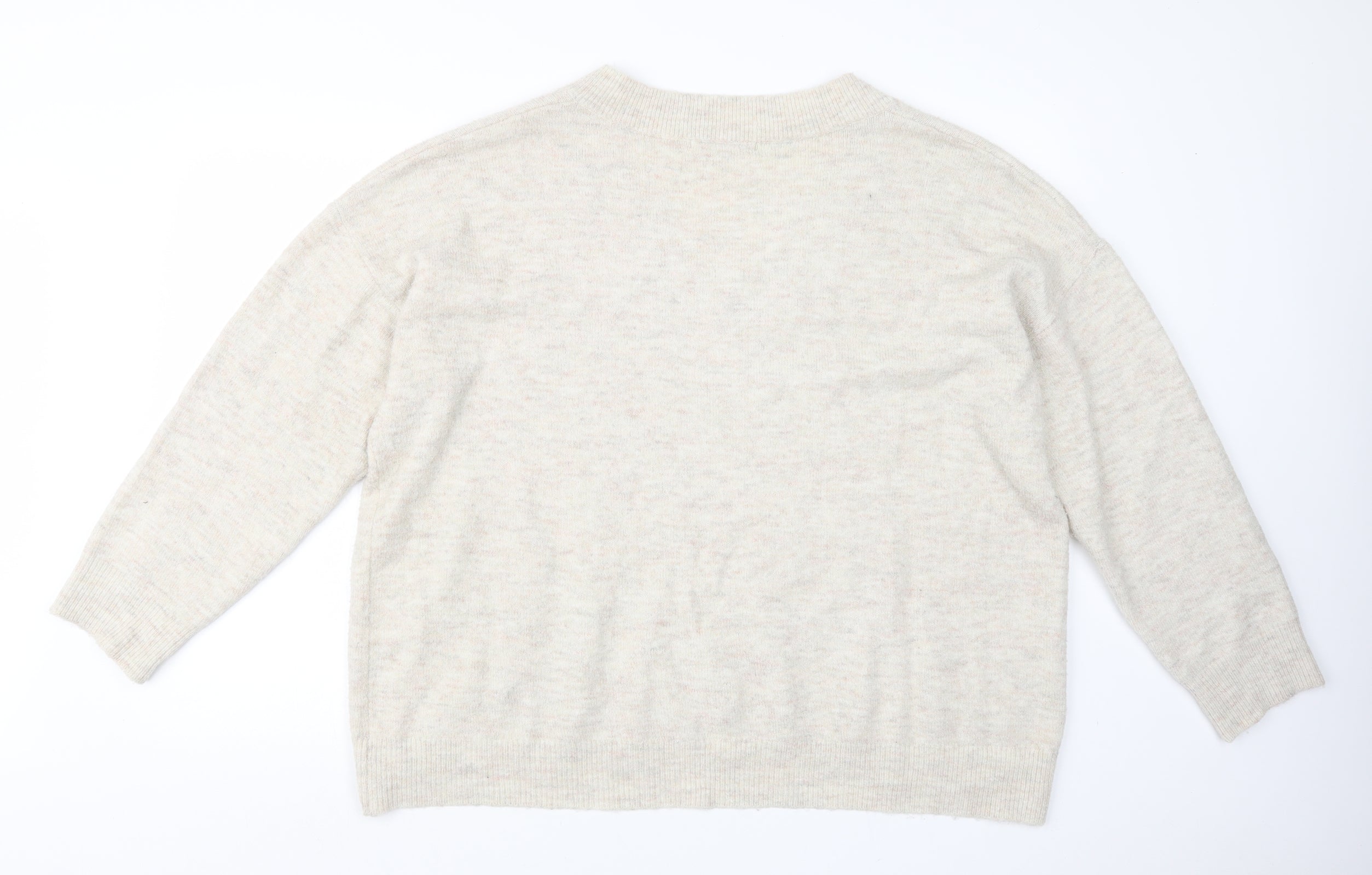 George Womens Pullover Jumper Size XL Beige V-Neck Long Sleeve - label detail
