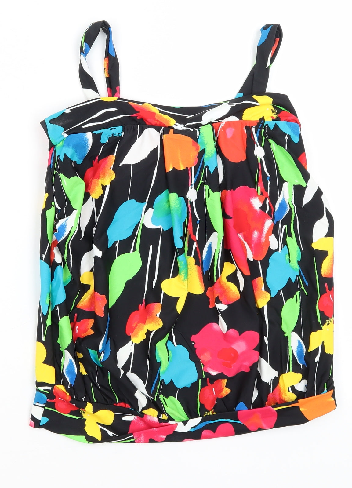 M&Co Womens Basic Tank Size 8 Black Scoop Neck Sleeveless - reverse view