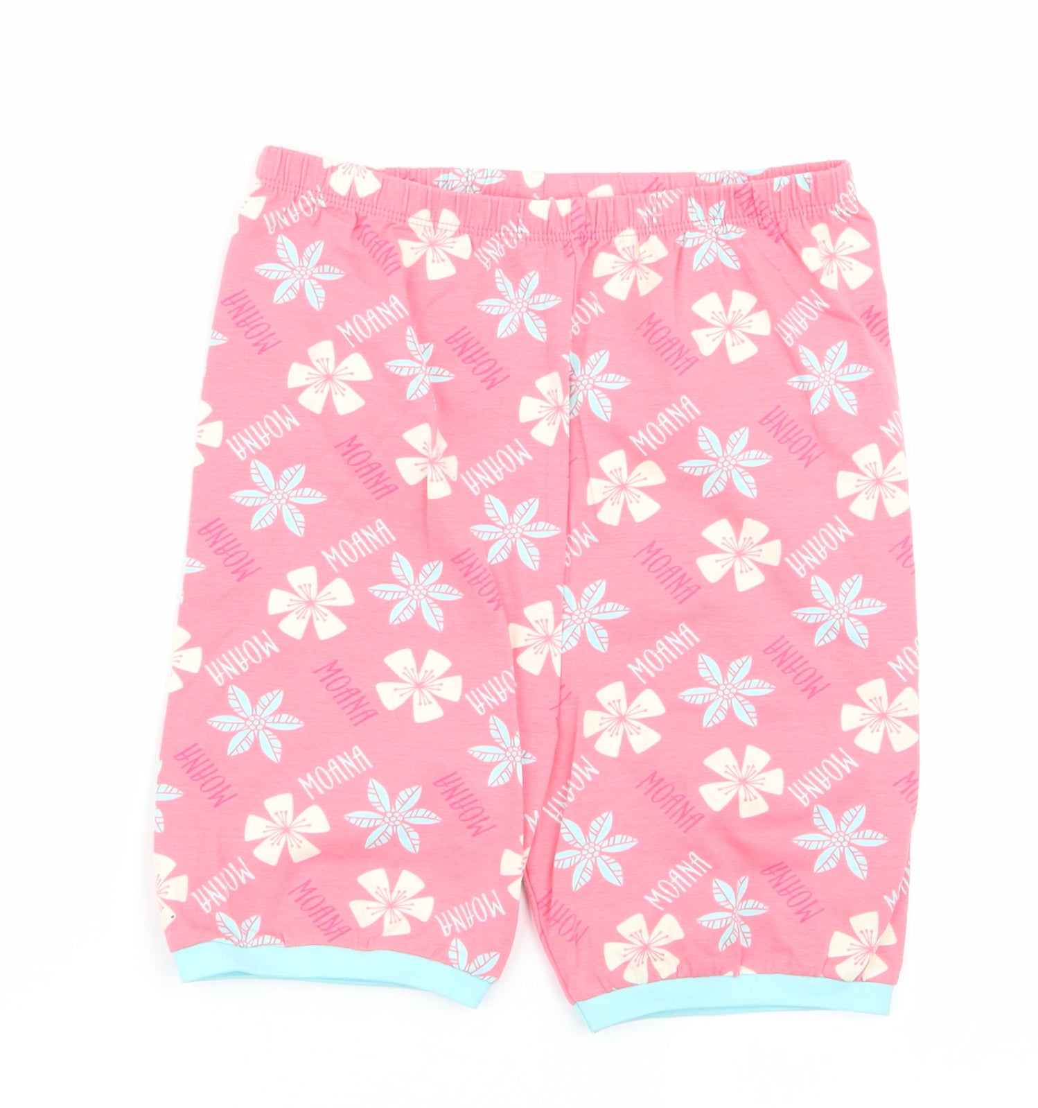 Character.Com Girls Pyjama Pants Size 12 Years Pink Floral Blue Yellow Flowers - reverse view