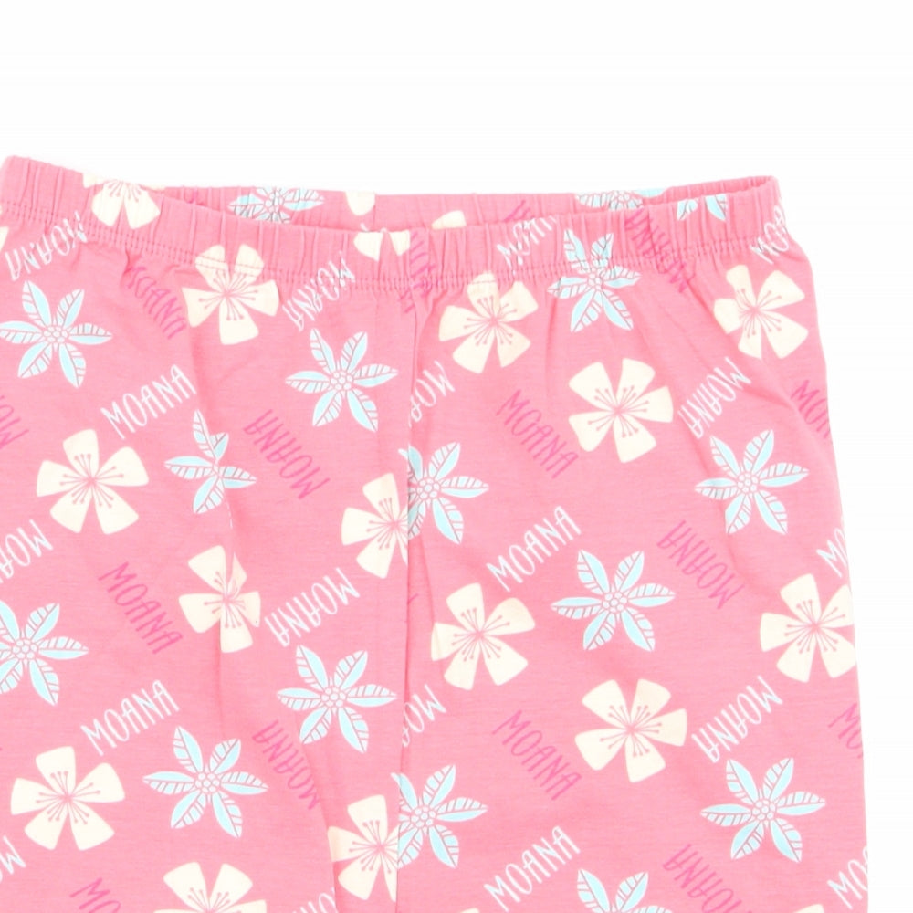 Character.Com Girls Pyjama Pants Size 12 Years Pink Floral Blue Yellow Flowers - close detail