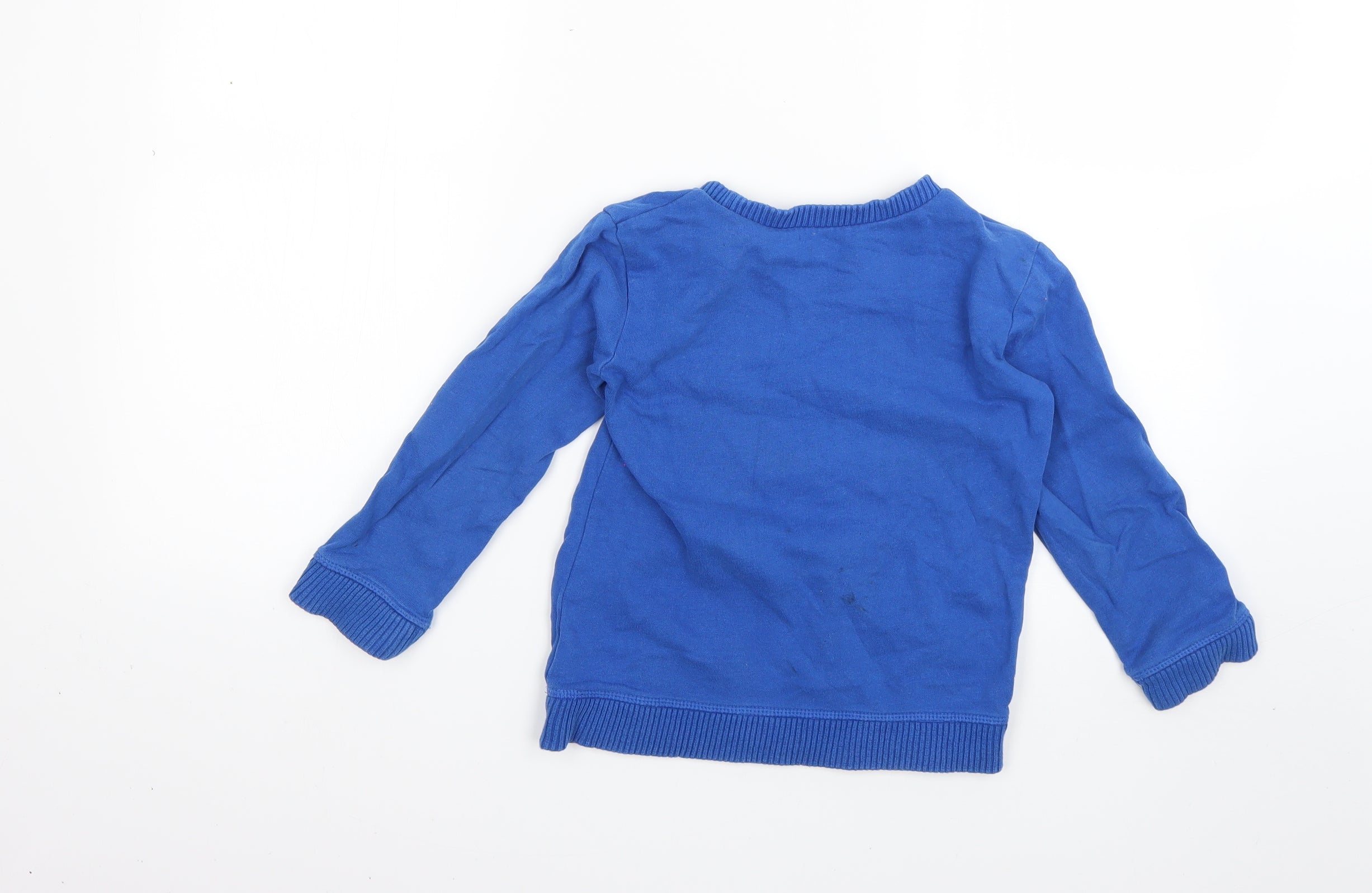 Mothercare Boys Pullover Jumper Size 6 Years Blue Round Neck Long Sleeve - label detail
