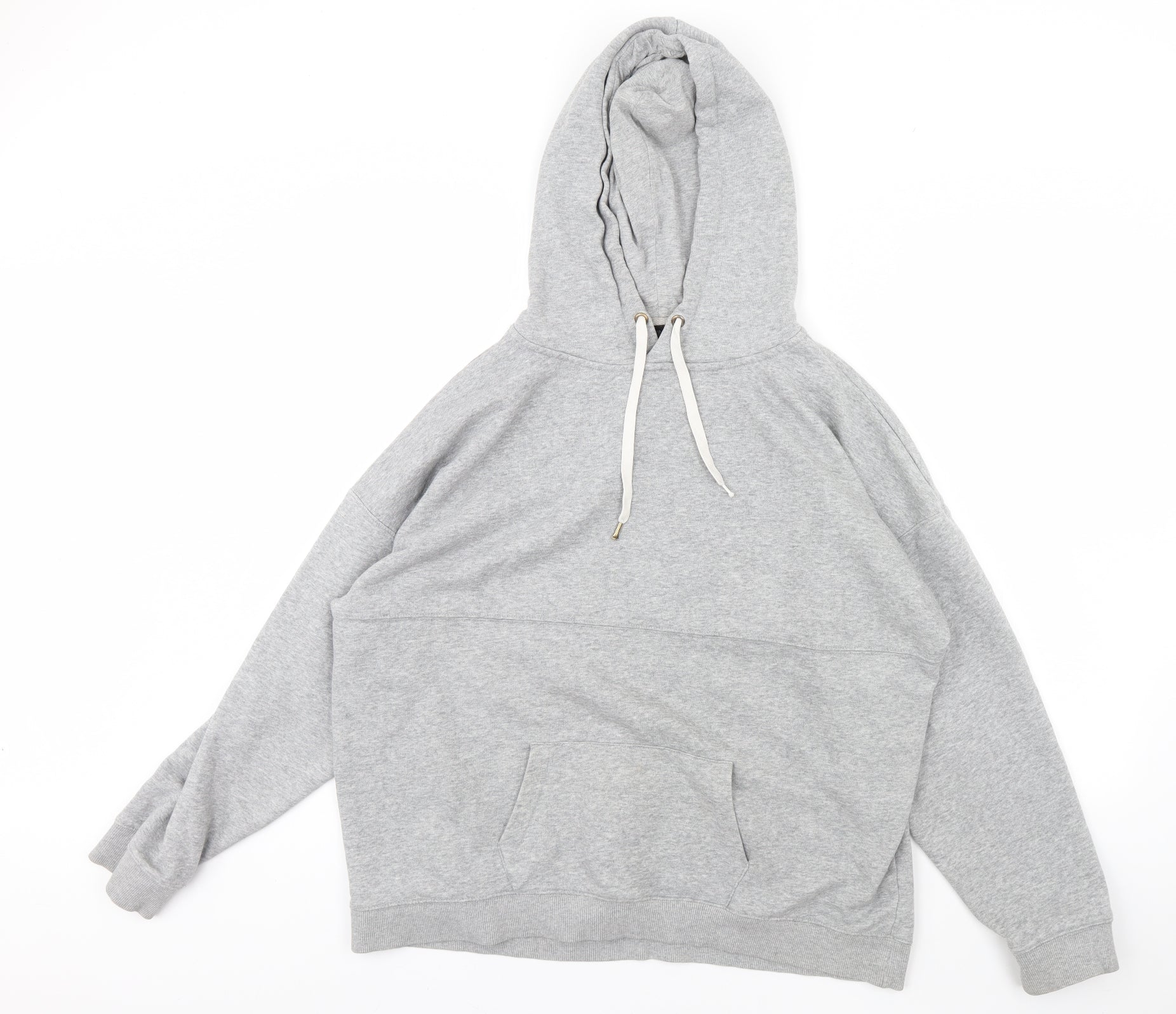 New Look Womens Pullover Hoodie Size 14 Grey Long Sleeve - reverse view