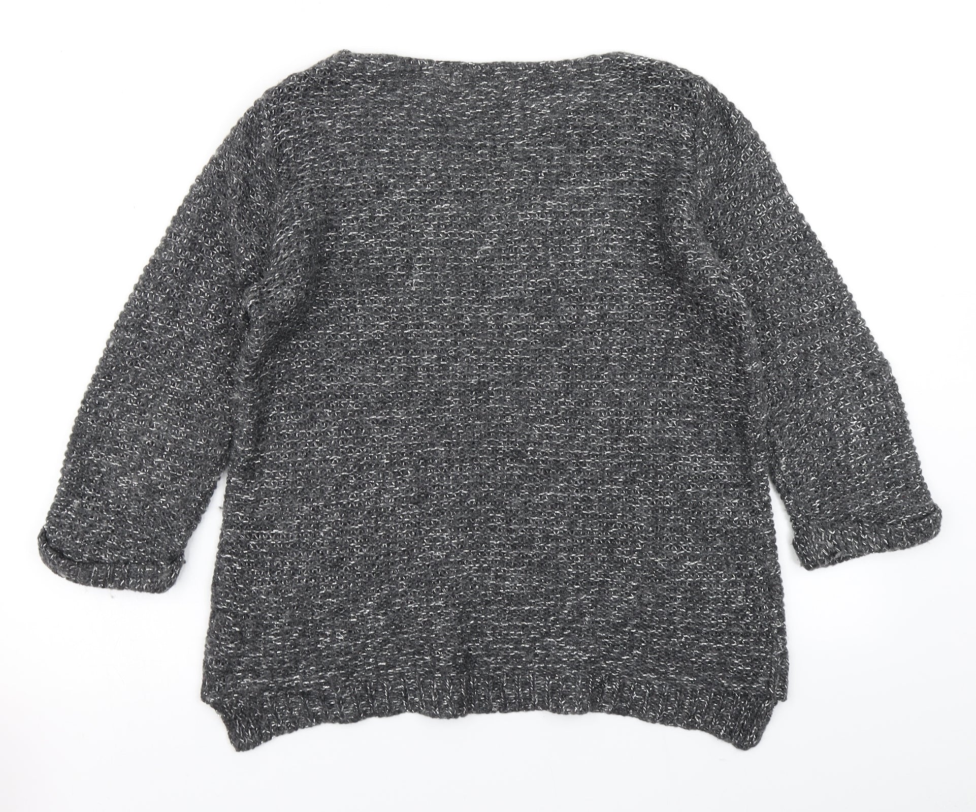 NEXT Womens Pullover Jumper Size 10 Grey Round Neck 3/4 Sleeve - label detail