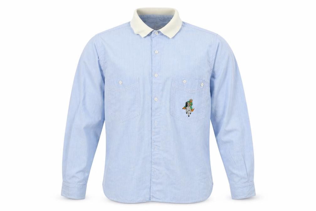 Splinter Mens Button-Up Size S Blue Collared Long Sleeve - front view