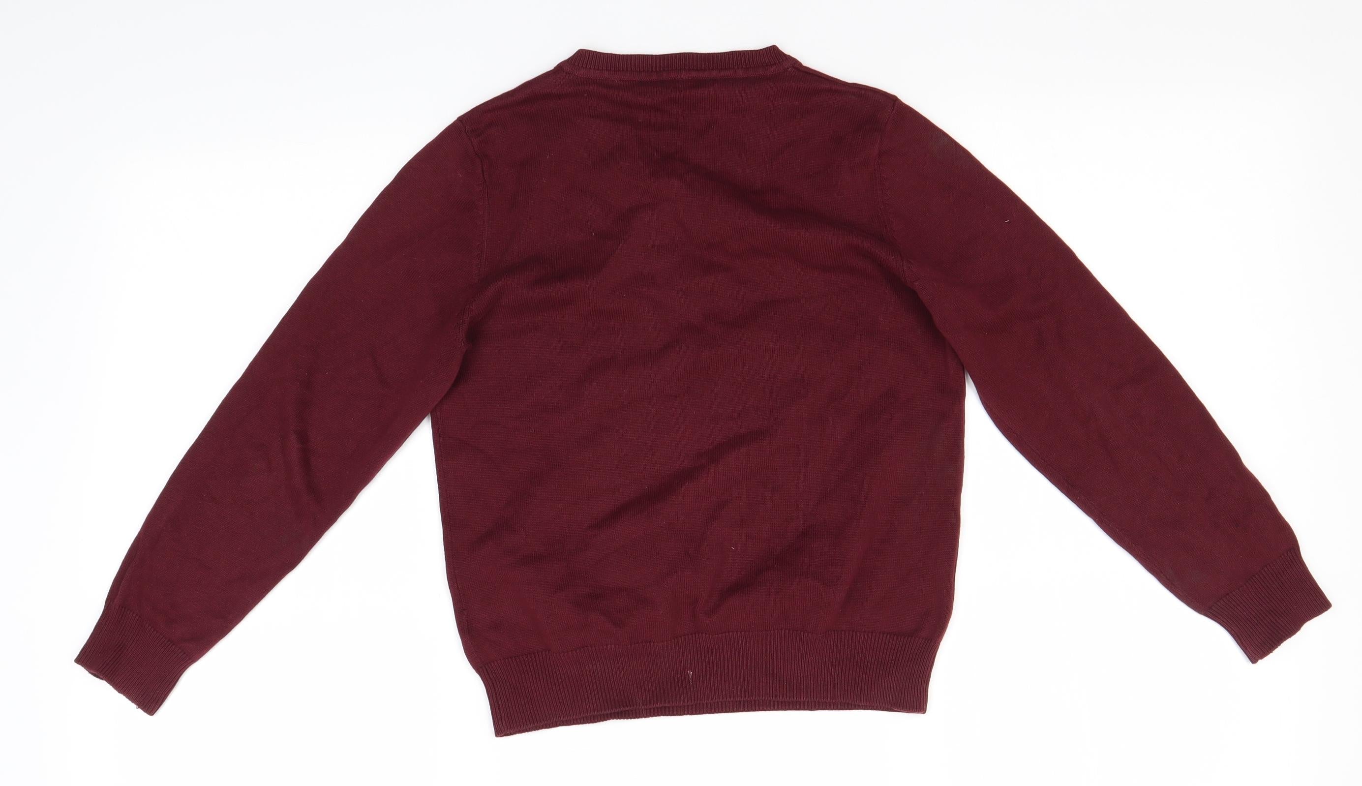 George Boys Pullover Jumper Size 7-8 Years Pink V-Neck Long Sleeve - label detail