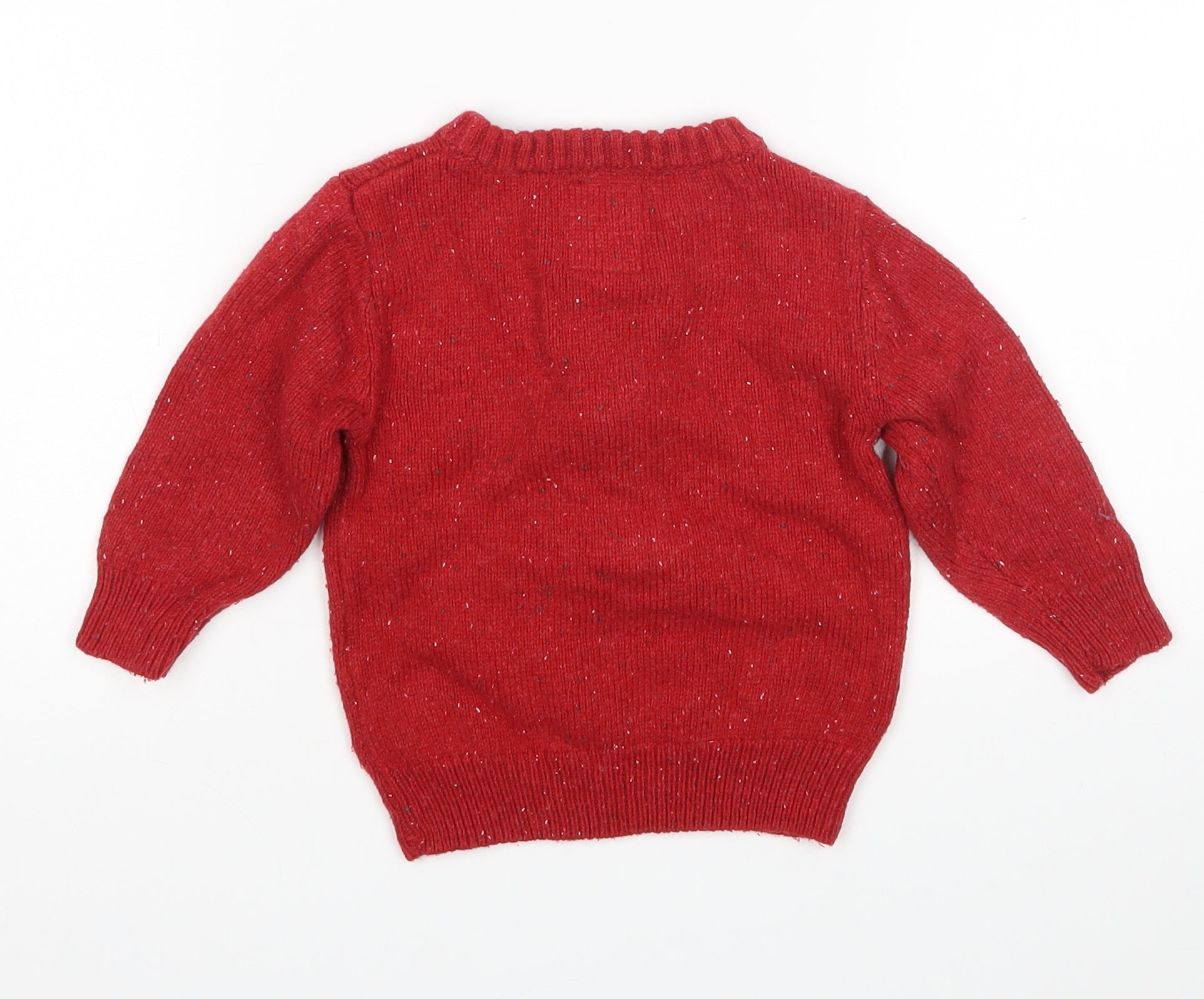 NEXT Boys Pullover Jumper Size 9-12 Months Red Long Sleeve - label detail