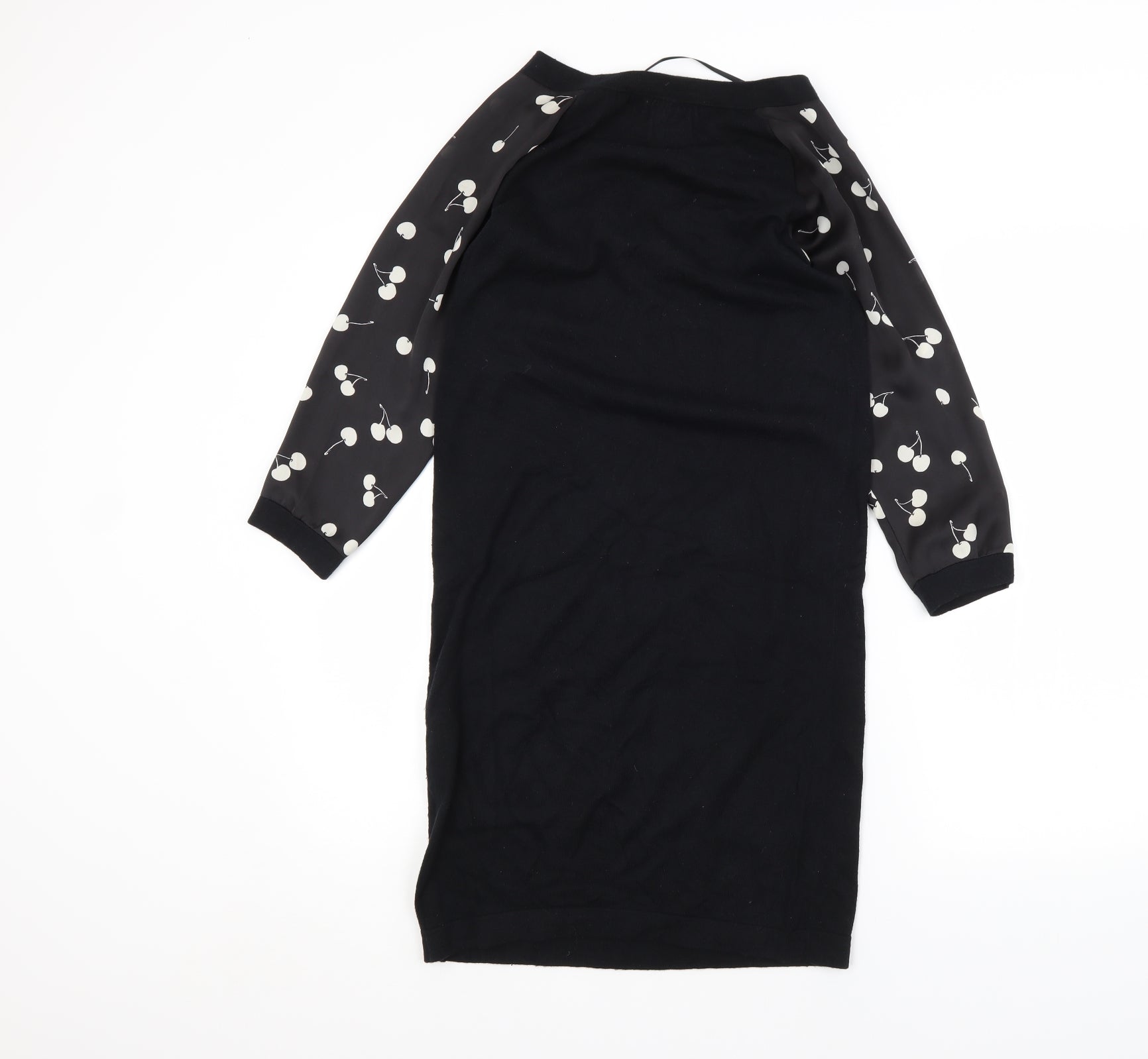 Antoni & Alison Womens A-Line Dress Size S Black Short Round Neck Long Sleeve - label detail