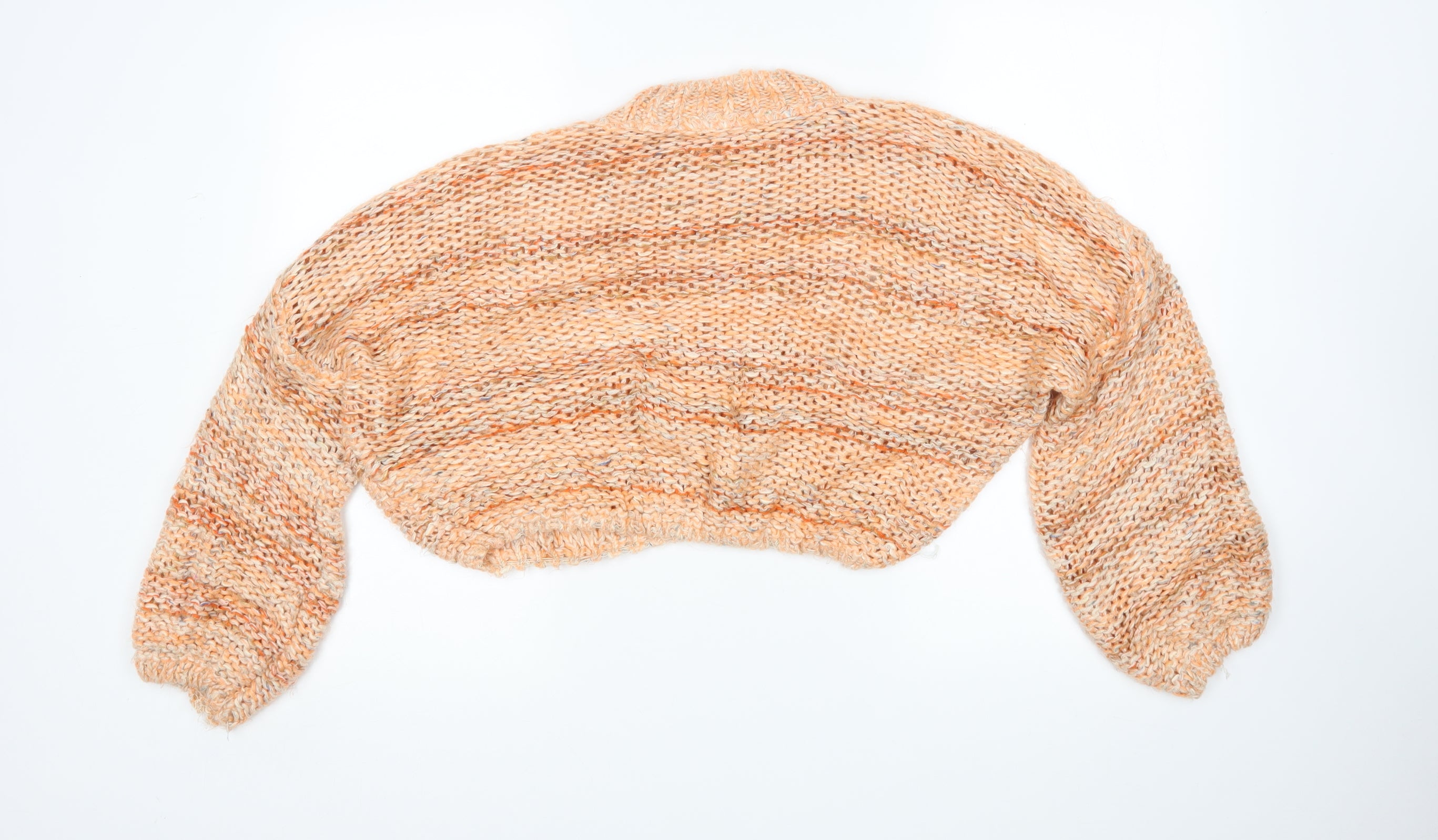 Stradivarius Womens Pullover Jumper Size S Orange Round Neck Long Sleeve - label detail