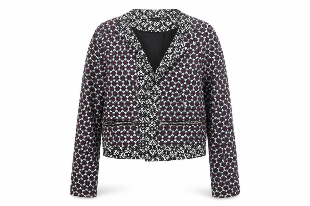 Atmosphere Womens Jacket Size 10 White Floral - front view