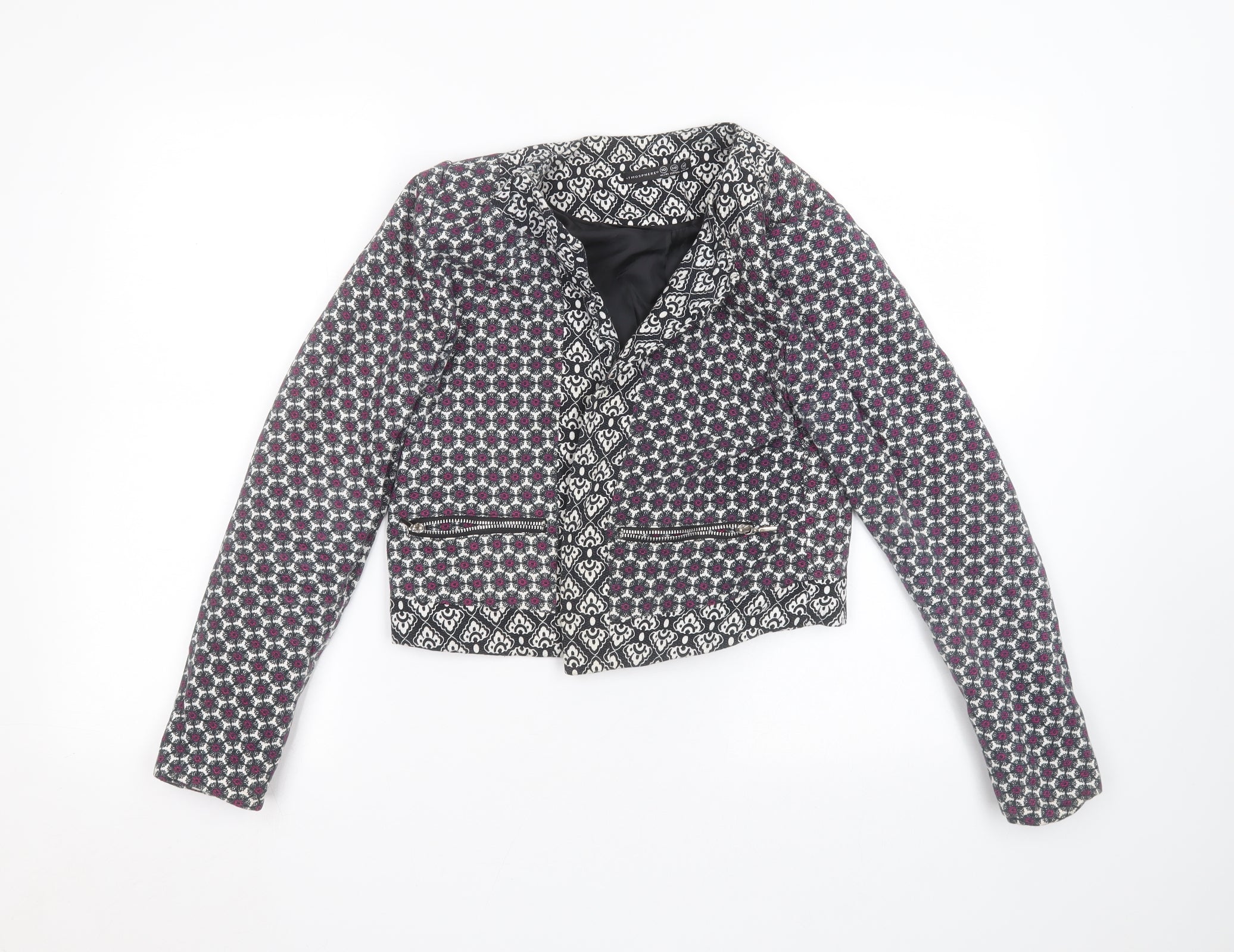 Atmosphere Womens Jacket Size 10 White Floral - reverse view