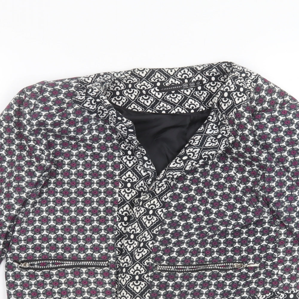 Atmosphere Womens Jacket Size 10 White Floral - close detail