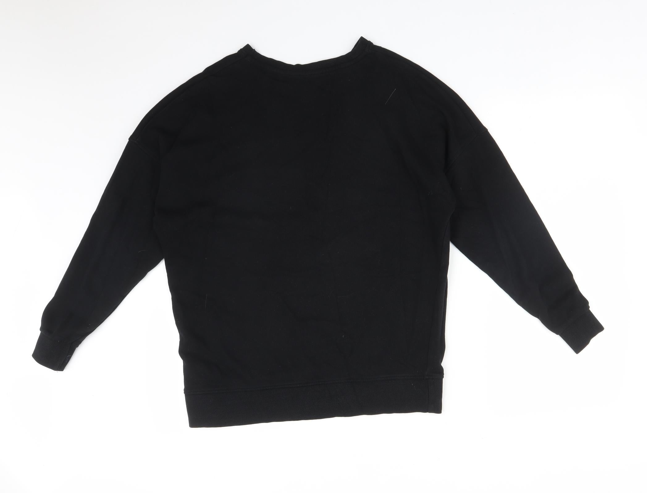 New Look Womens Pullover Sweatshirt Size 8 Black BE KIND THINK KIND STAY KIND - label detail