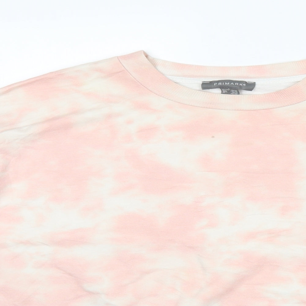 Primark Womens Pullover Sweatshirt Size L Pink Long Sleeve - close detail