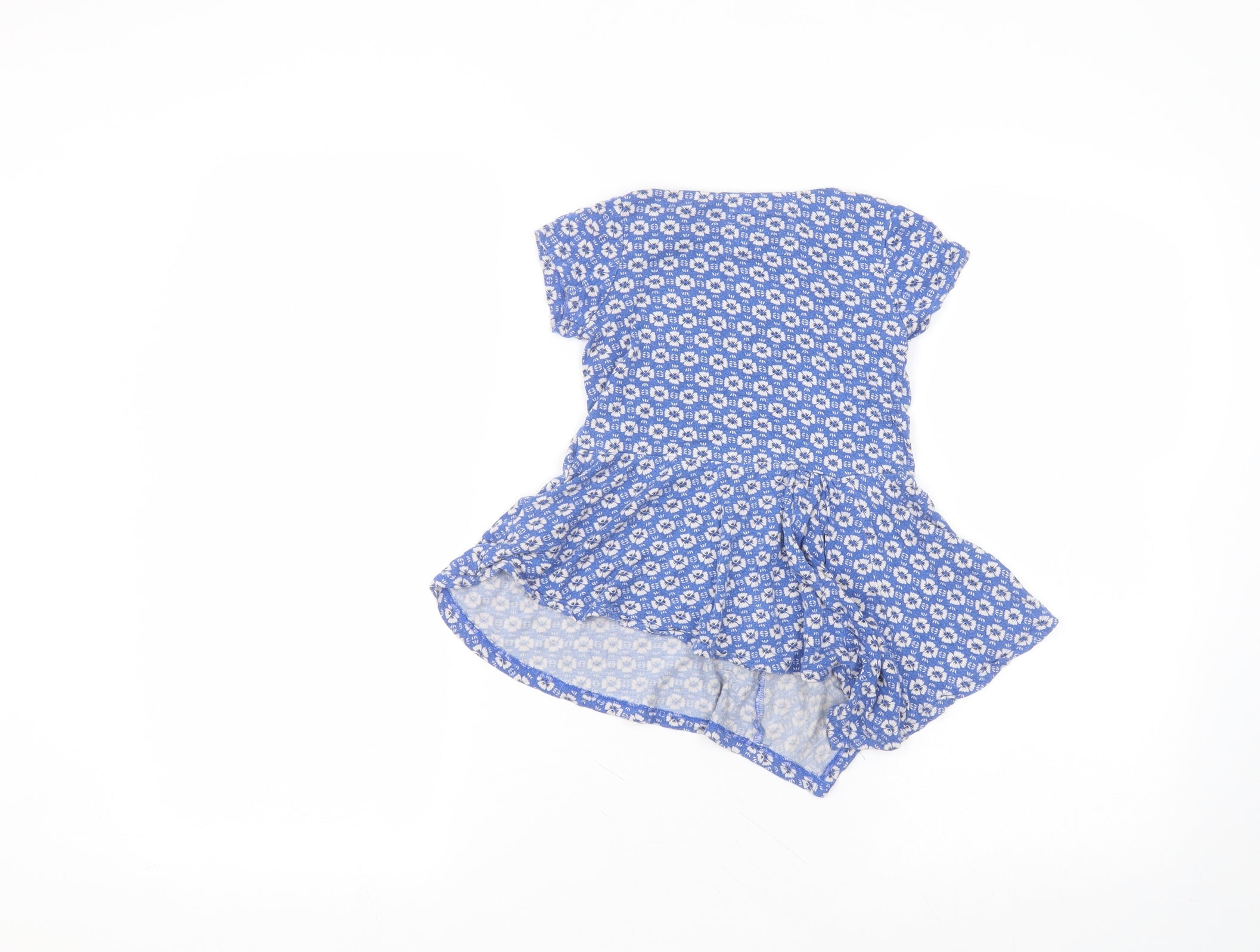 TU Girls A-Line Dress Size 3-4 Years Blue Floral Short Round Neck Short Sleeve - label detail