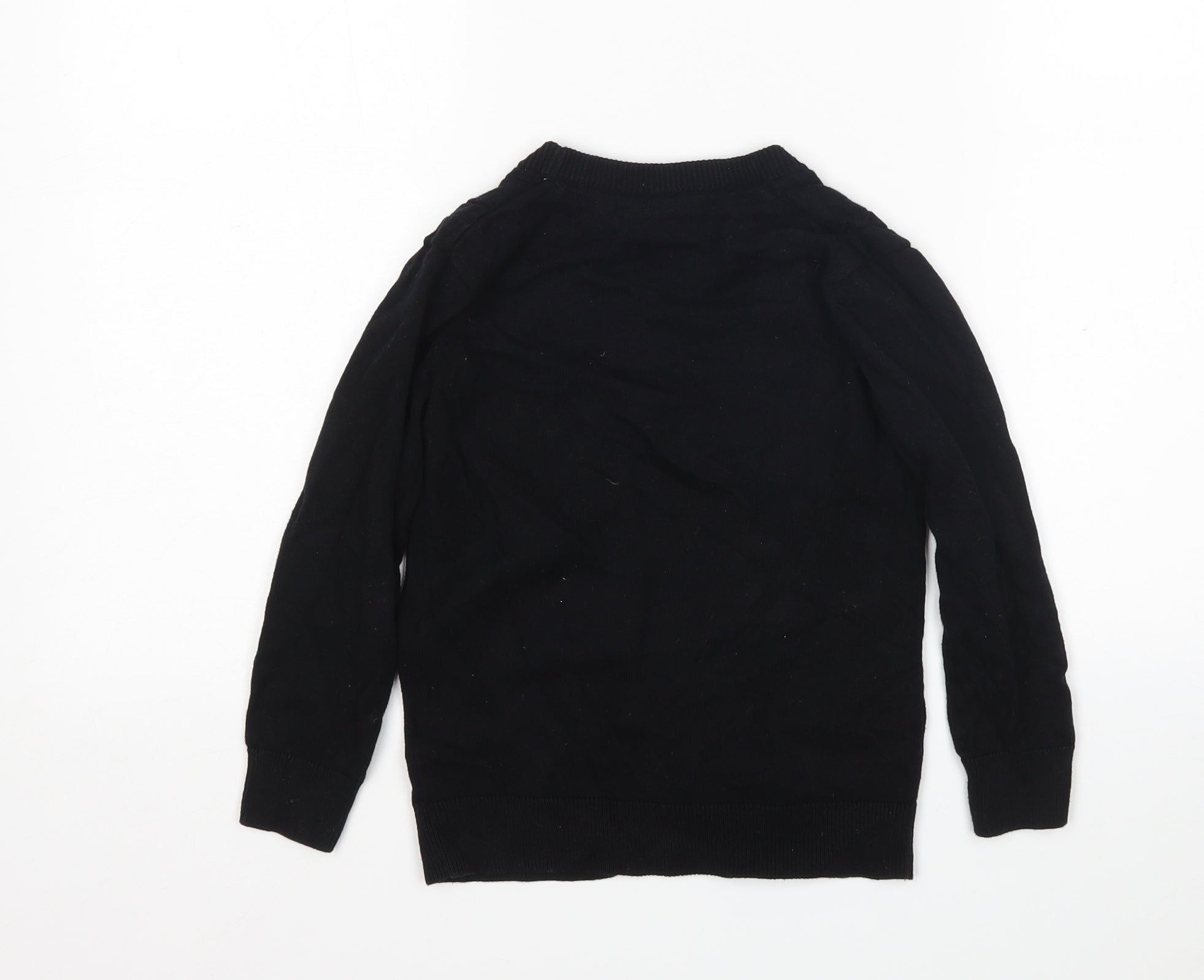 Debenhams Girls Cardigan Jumper Size 5-6 Years Black V-Neck Long Sleeve - label detail