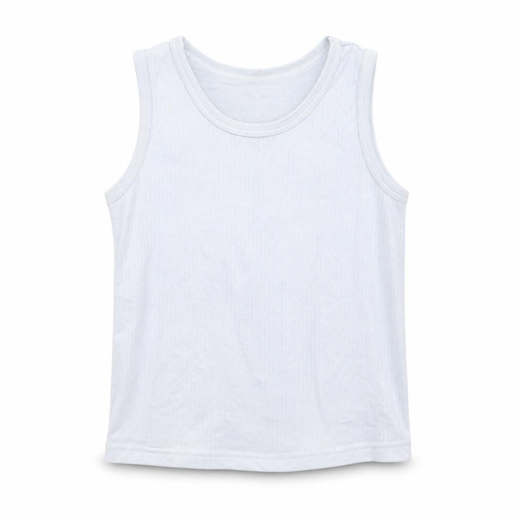 George Boys Basic Tank Size 5-6 Years Grey Round Neck Pale Grey/Blue Sleeveless - front view