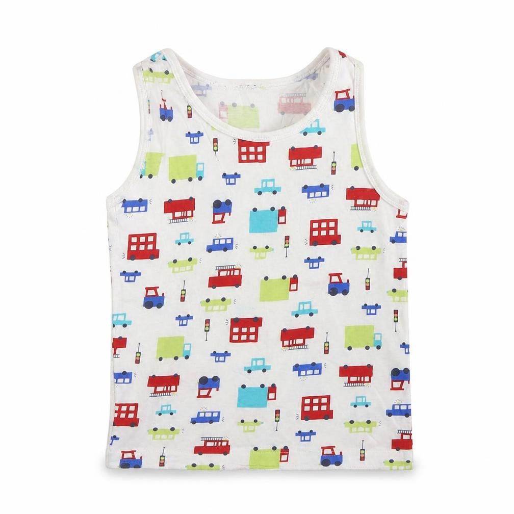 George Boys Basic Tank Size 7-8 Years White Round Neck Sleeveless - front view