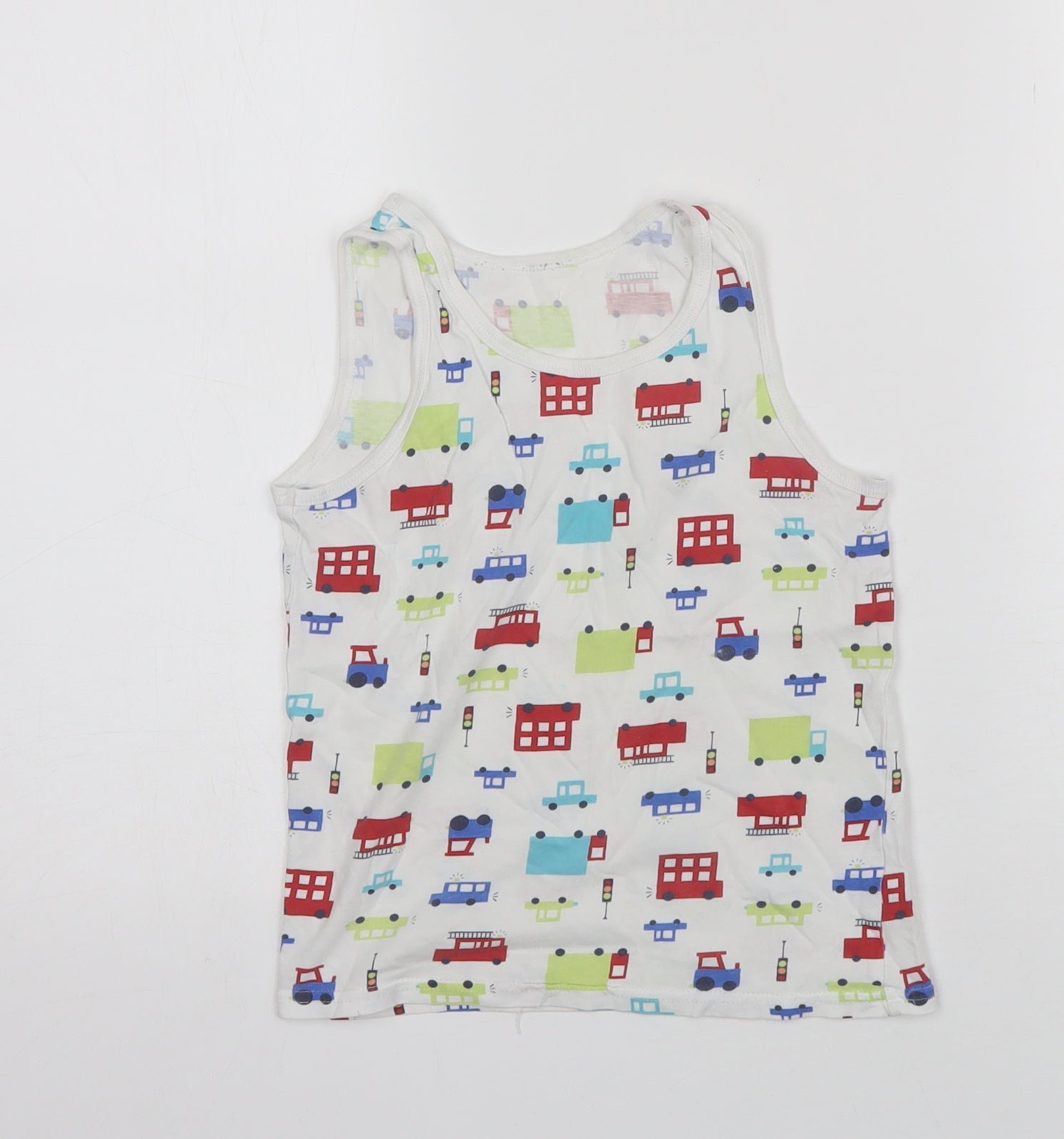George Boys Basic Tank Size 7-8 Years White Round Neck Sleeveless - reverse view