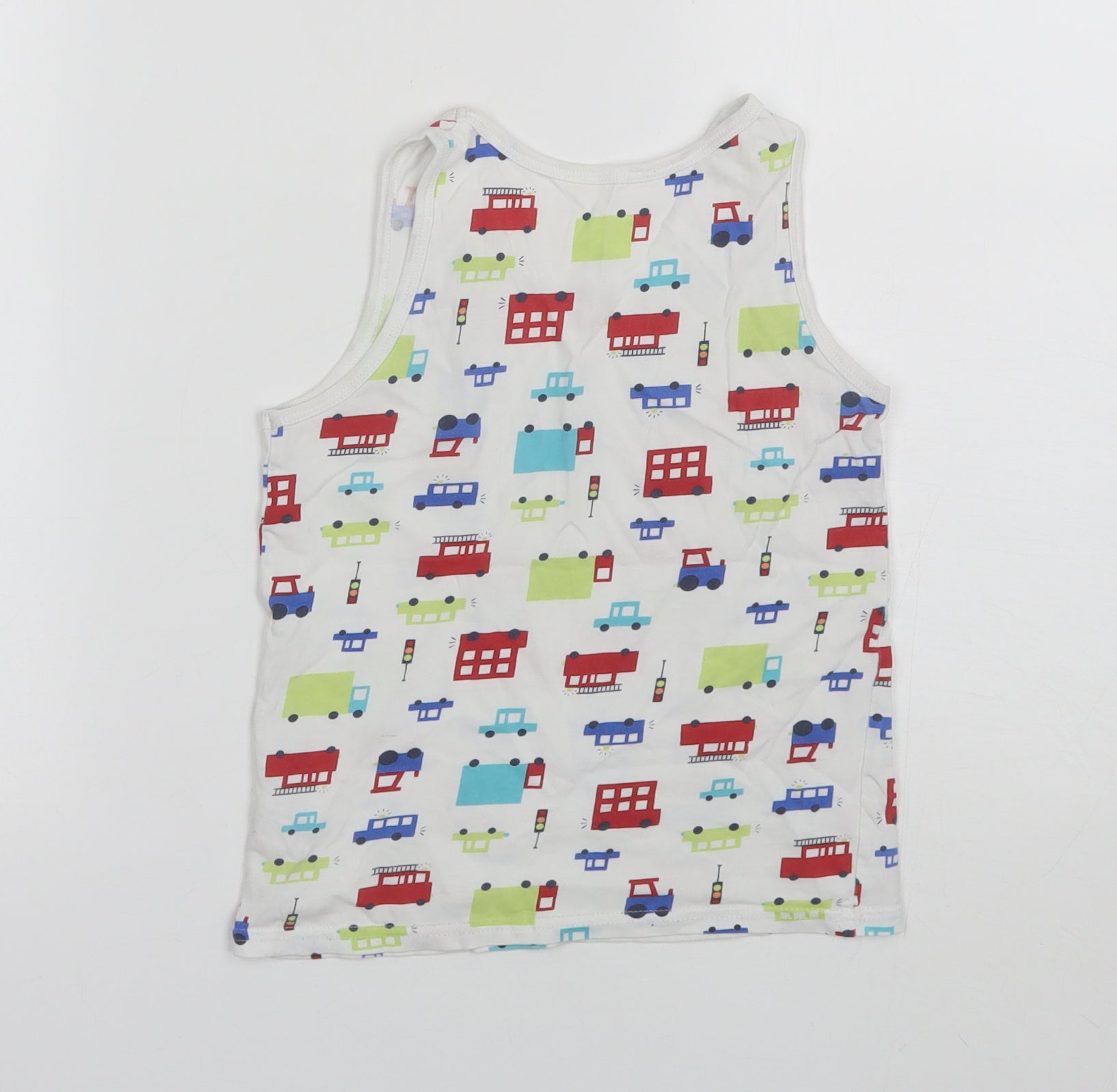 George Boys Basic Tank Size 7-8 Years White Round Neck Sleeveless - label detail